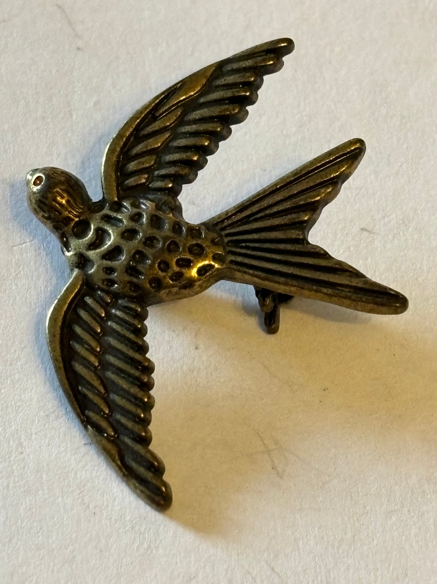 Bronzey Swallow Brooch