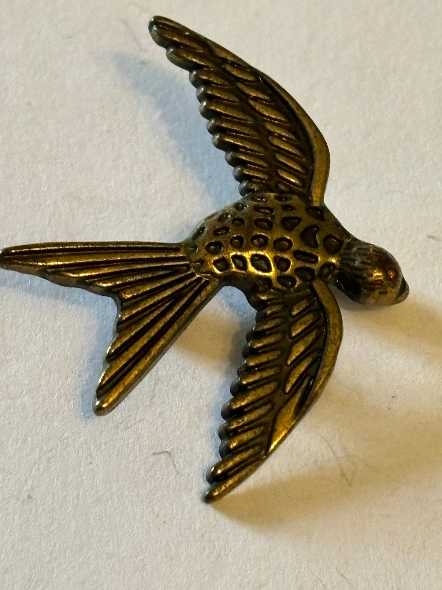 Bronzey Swallow Brooch