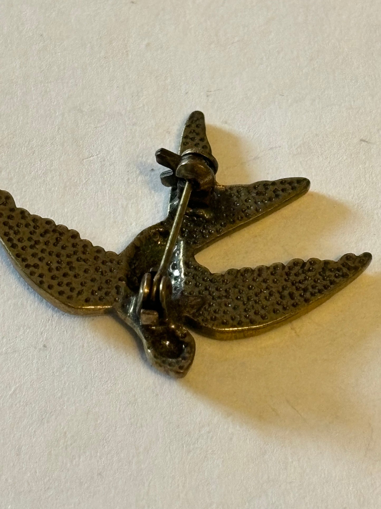 Bronzey Swallow Brooch