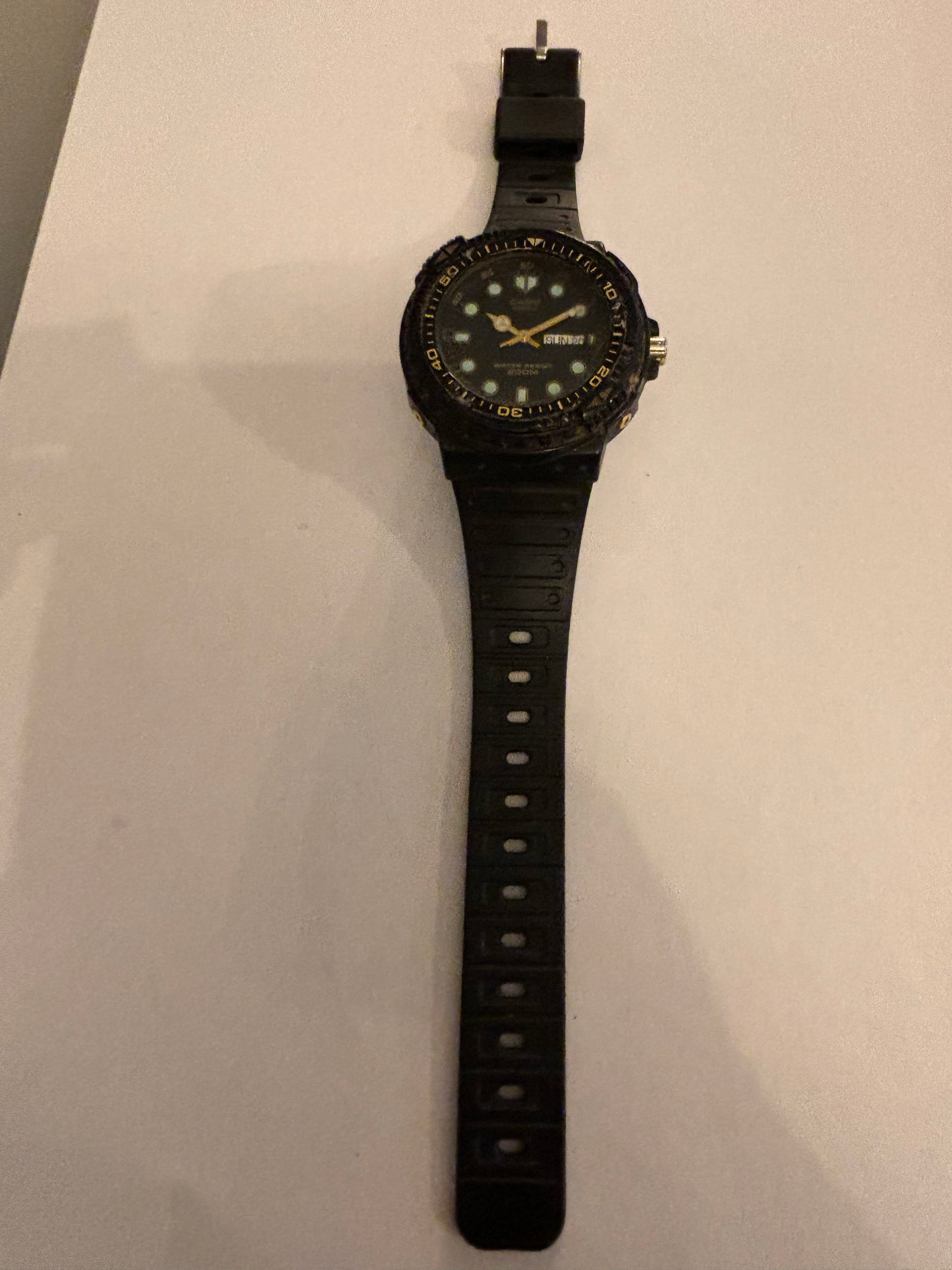 Casio - MRD-201W - Rare black dive watch - Working but untested