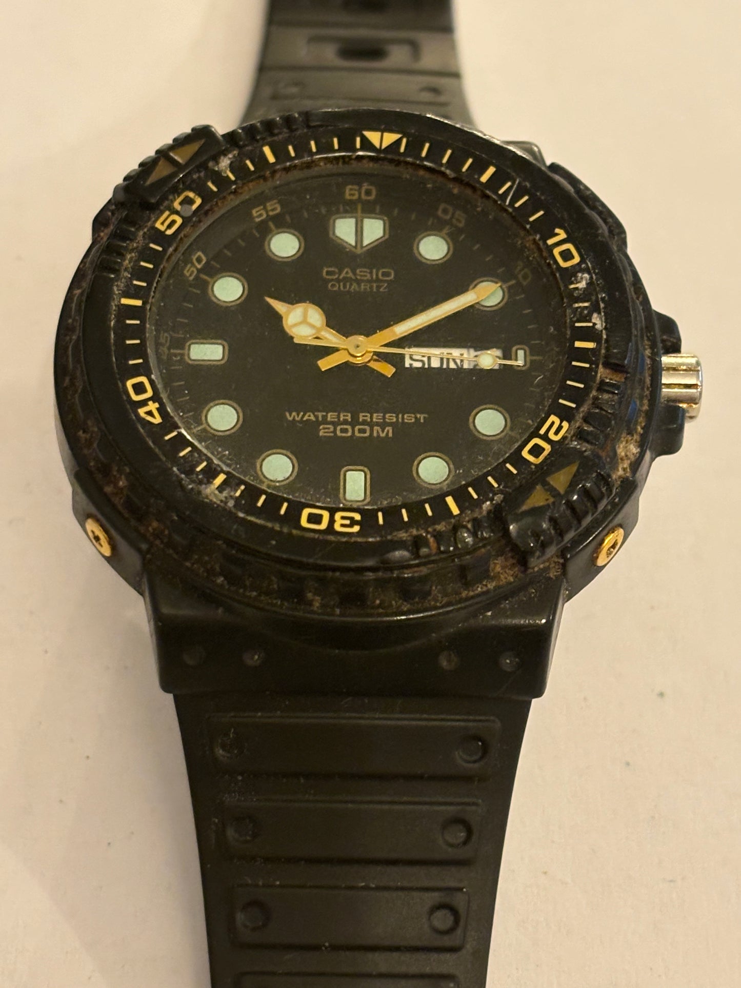 Casio - MRD-201W - Rare black dive watch - Working but untested