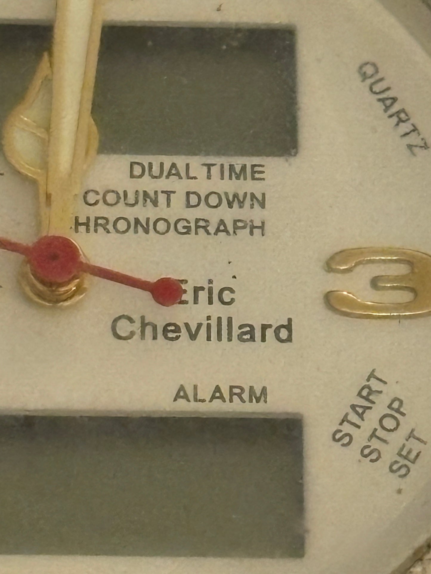 Eric Chevillard - Large gents silver and white chrono style watch - Untested