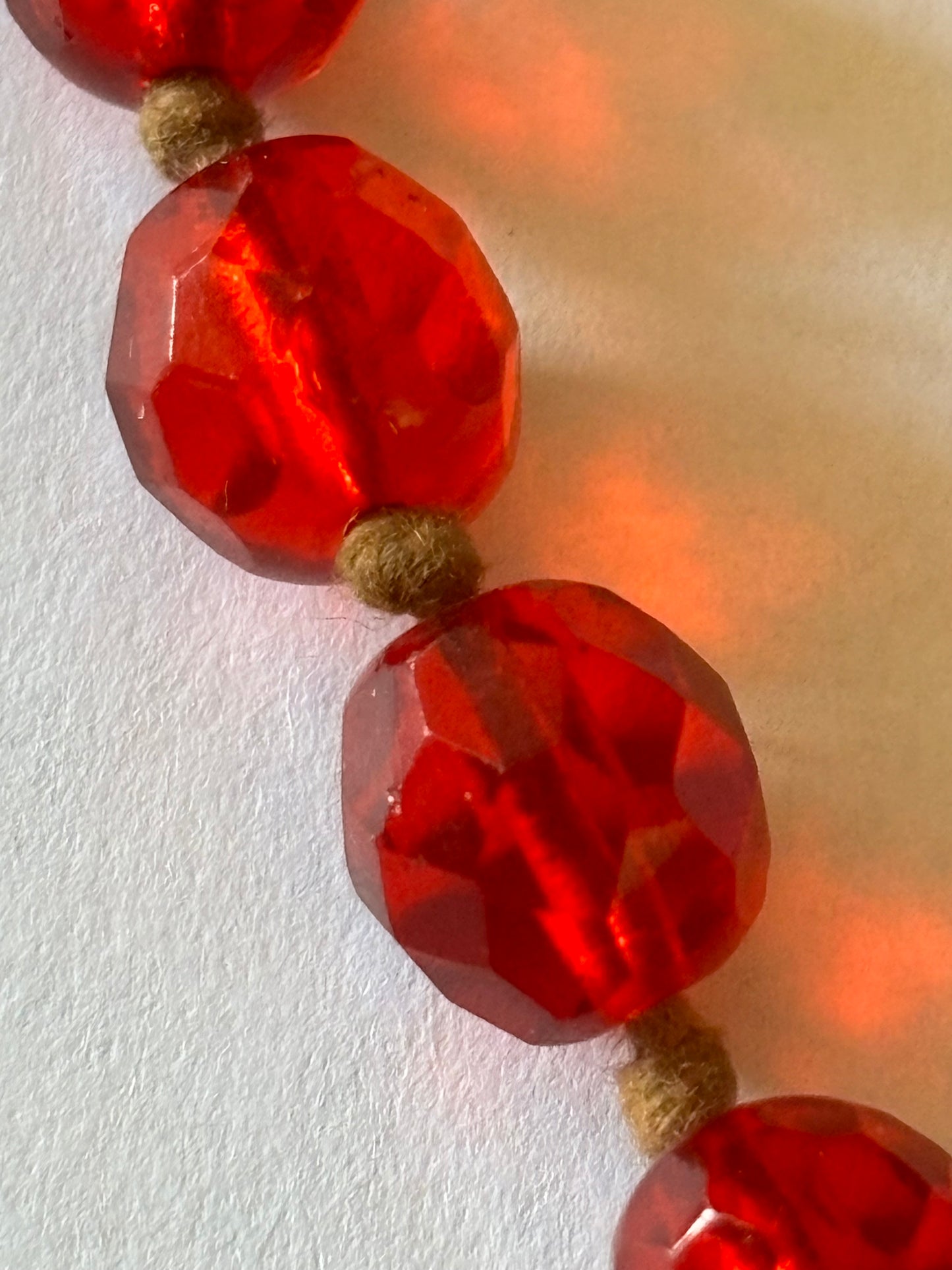 Clear red beaded necklace