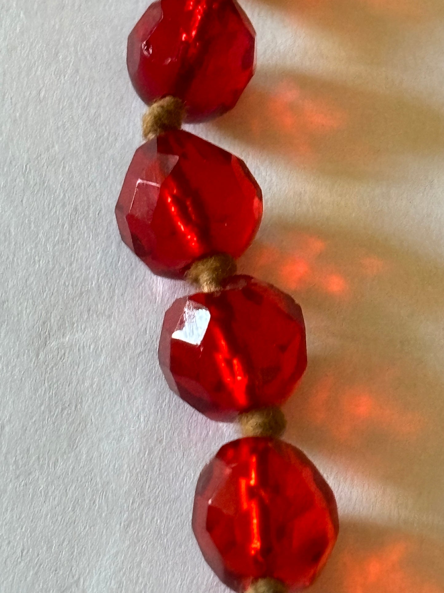 Clear red beaded necklace