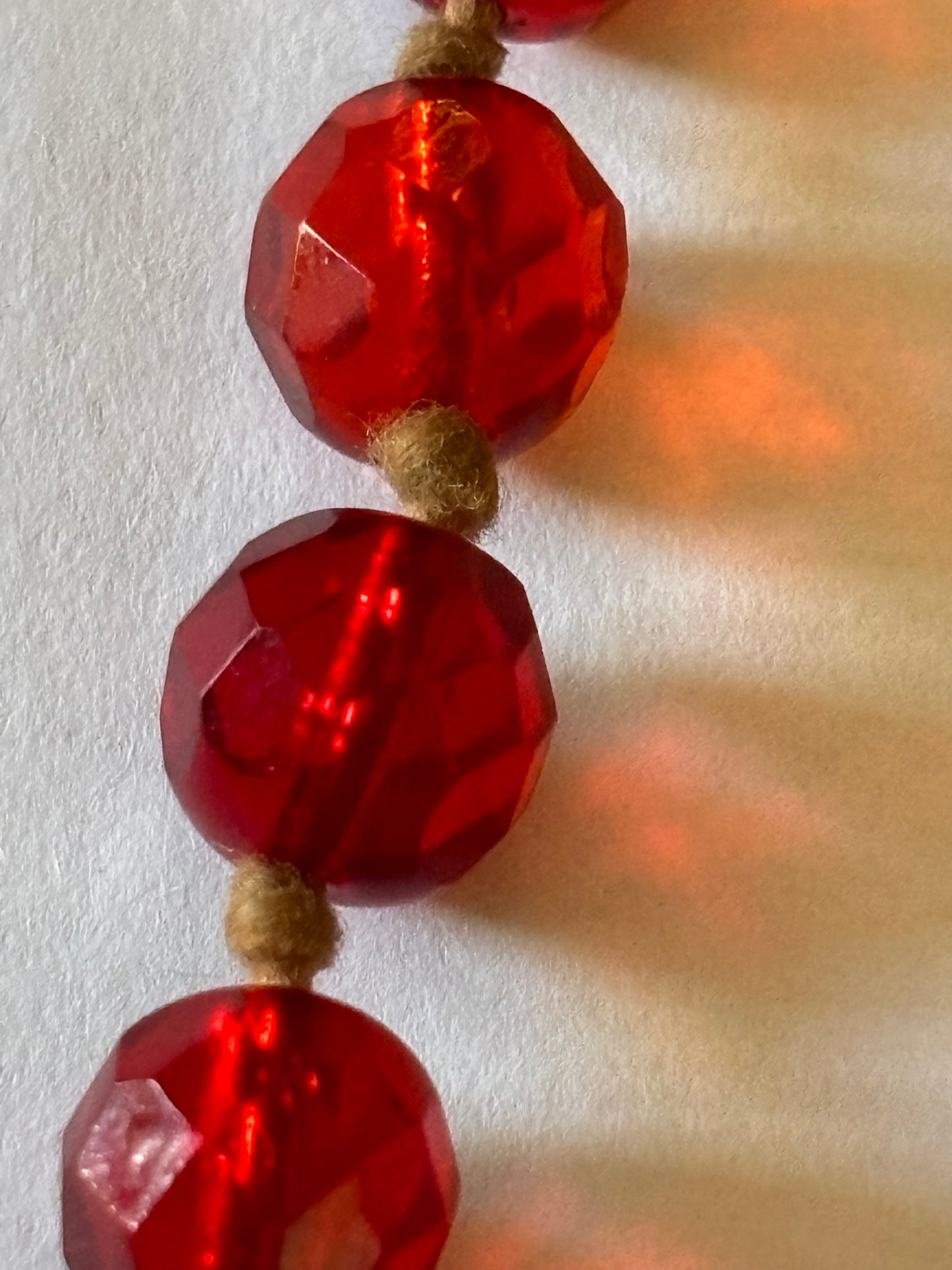 Clear red beaded necklace