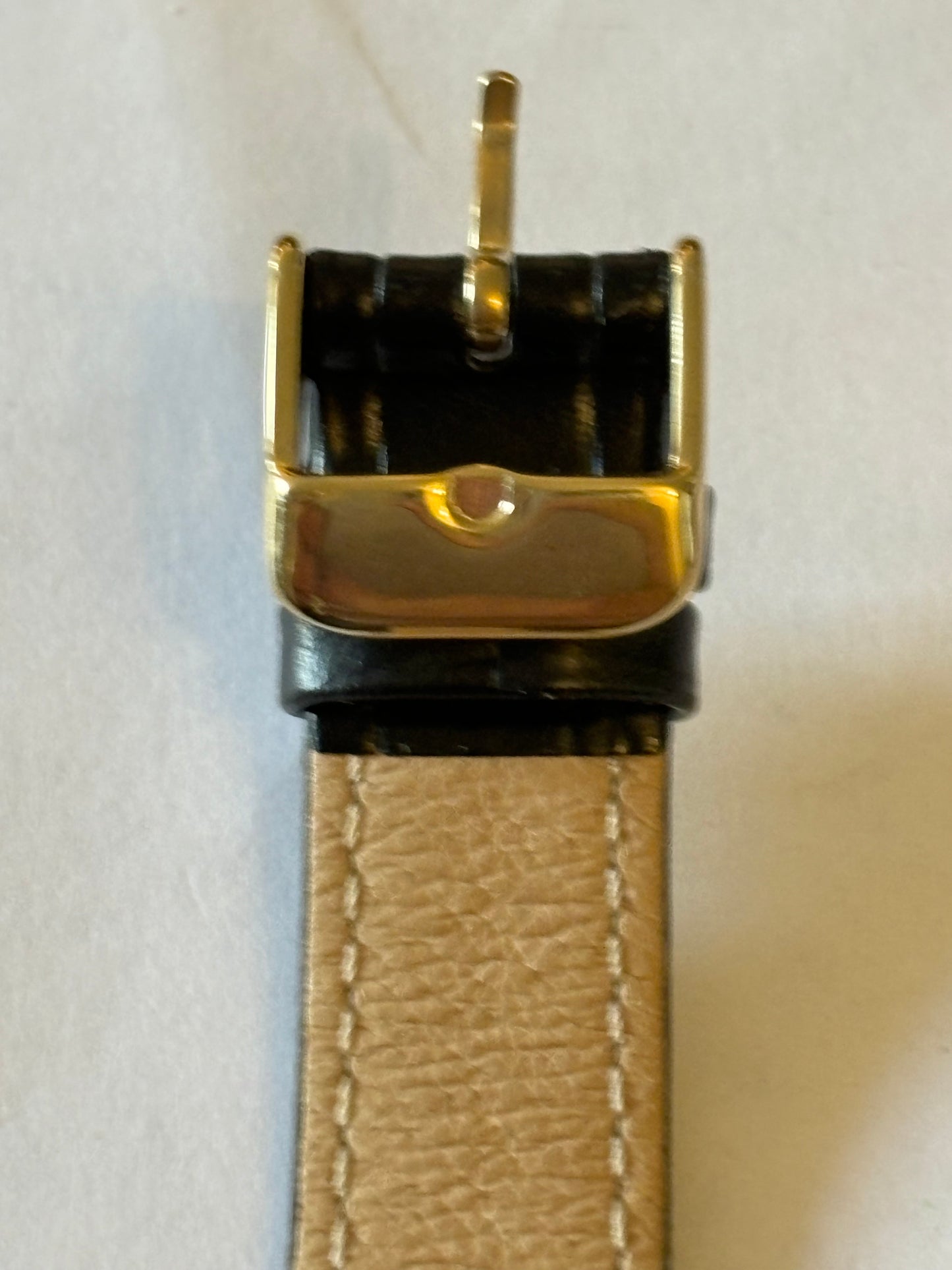 Black and Gold Square M&S Dress Wristwatch - Untested