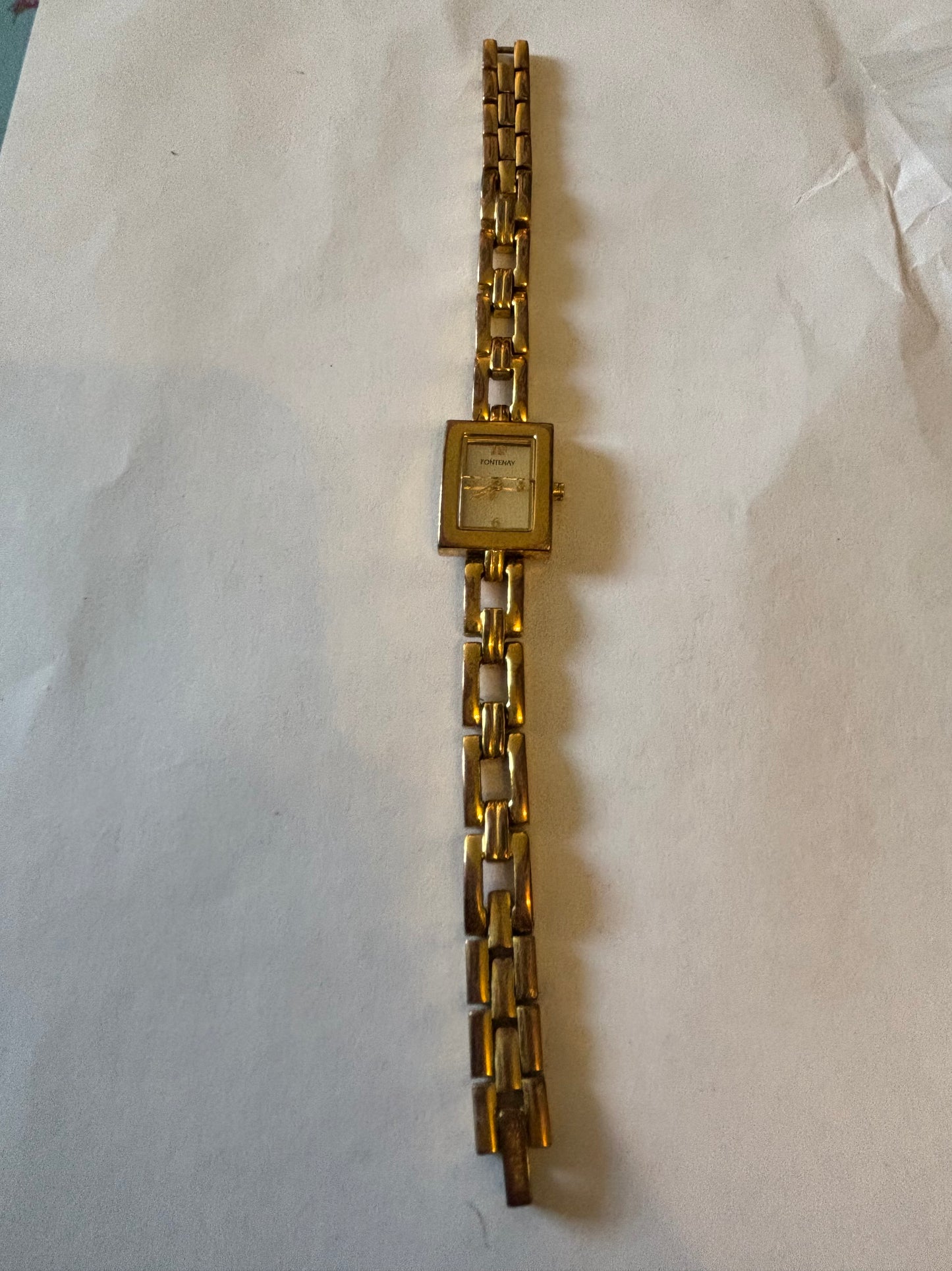 Fontenay Heavy Gold Link Ladies Watch - Untested