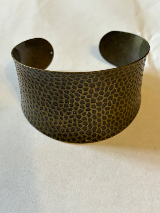 Bronzey Open Bangle with hammered pattern