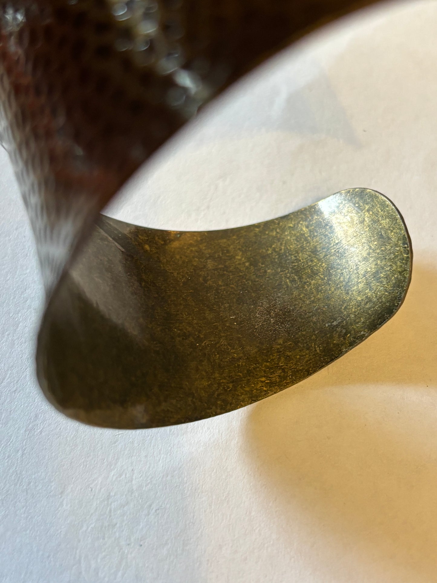 Bronzey Open Bangle with hammered pattern