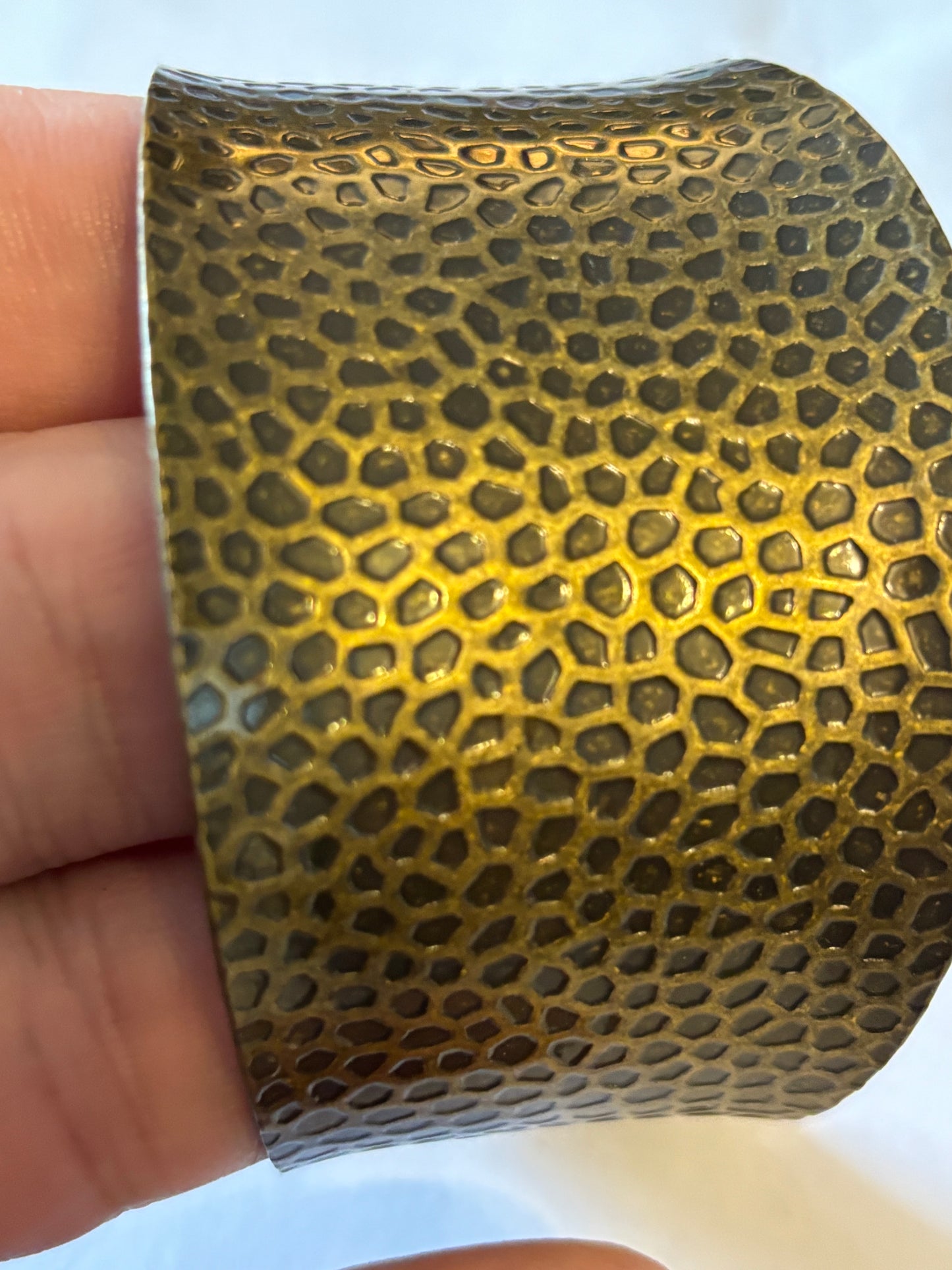 Bronzey Open Bangle with hammered pattern