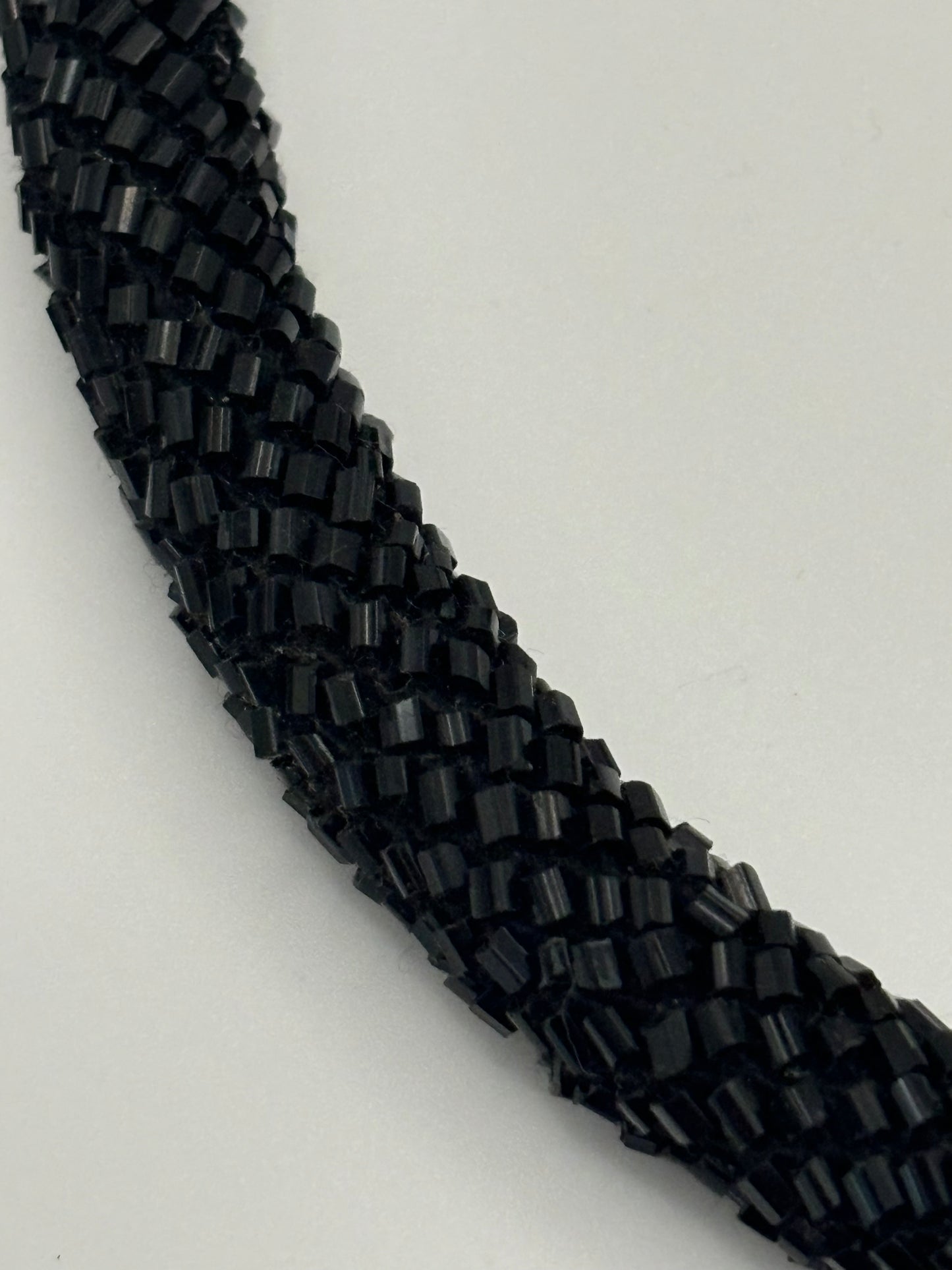 Tight black bead cluster rope necklace