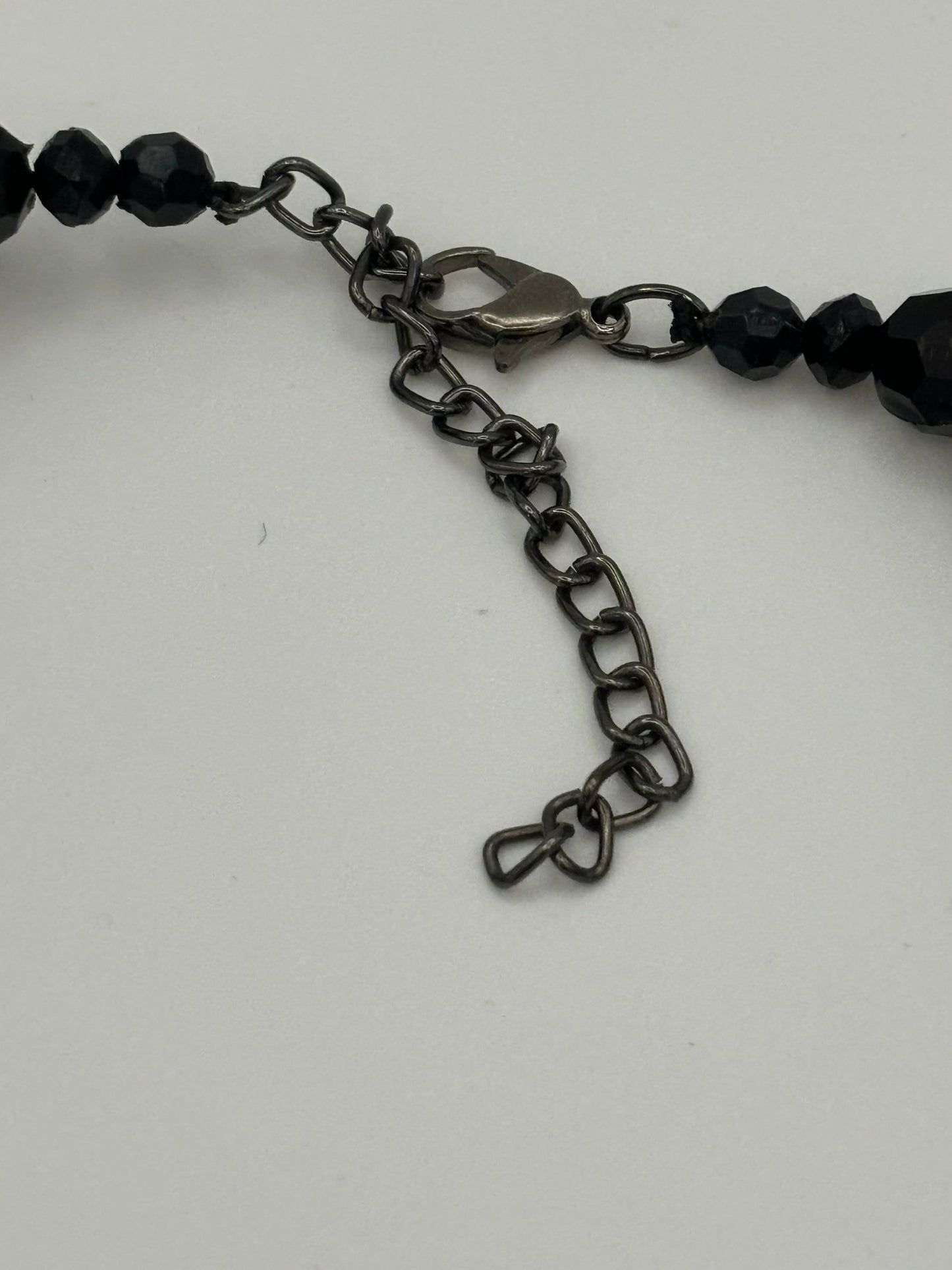 Tight black bead cluster rope necklace