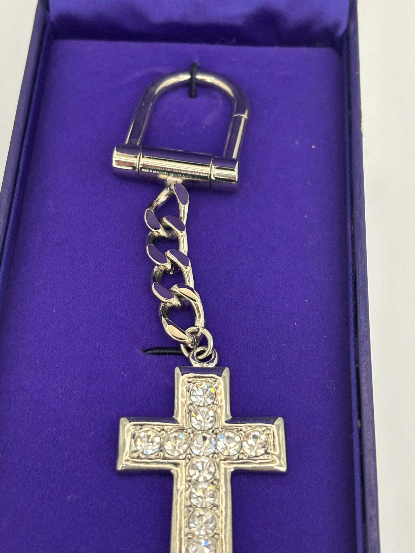 Diamante Cross Keyring - New in Box