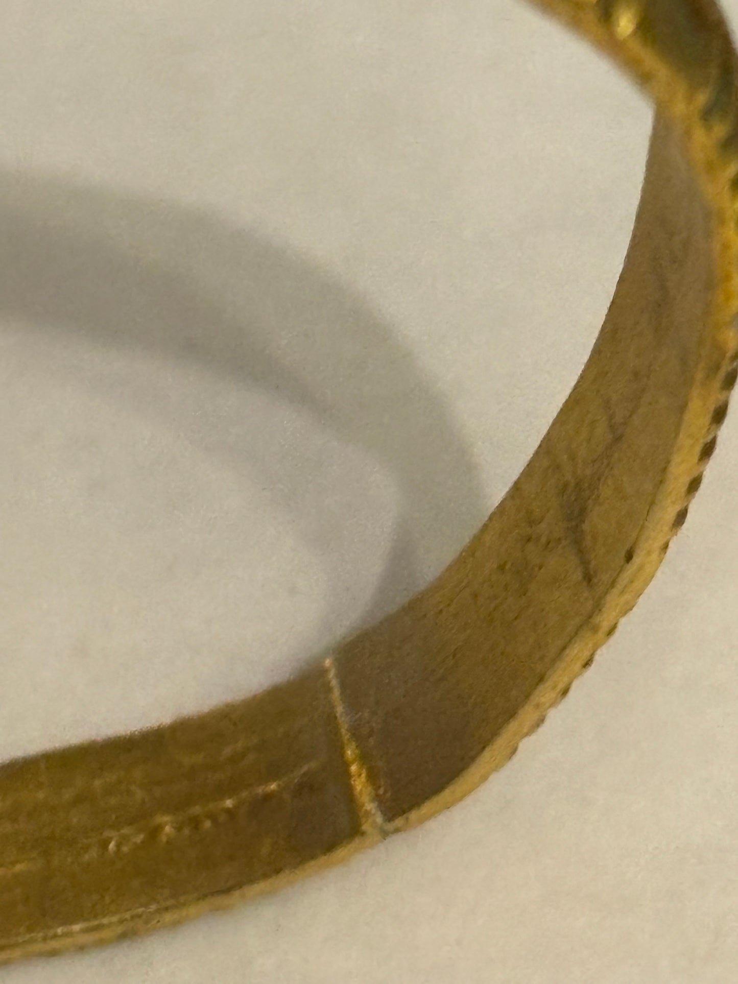 Angled gold textured bangle