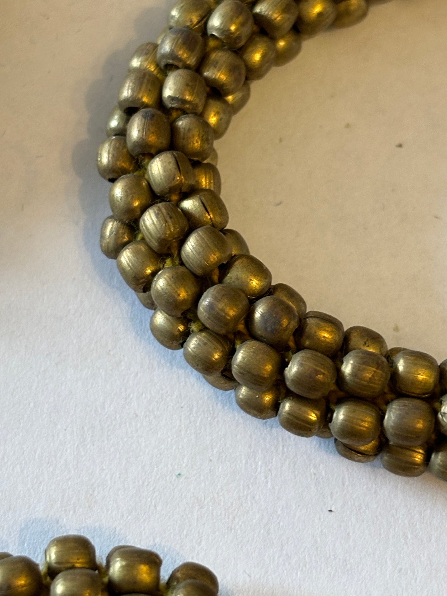 Very Long Thick Gold Tight Cluster Bead Rope Necklace