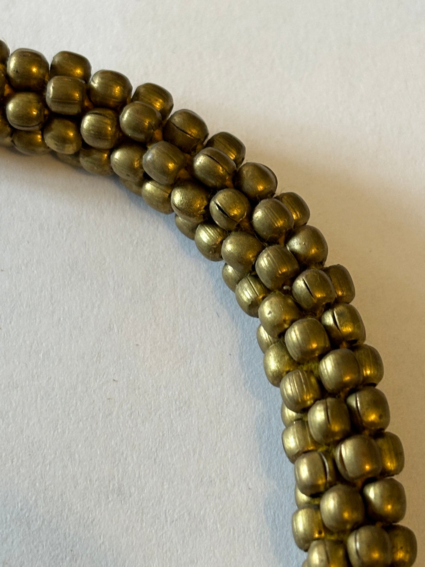 Very Long Thick Gold Tight Cluster Bead Rope Necklace