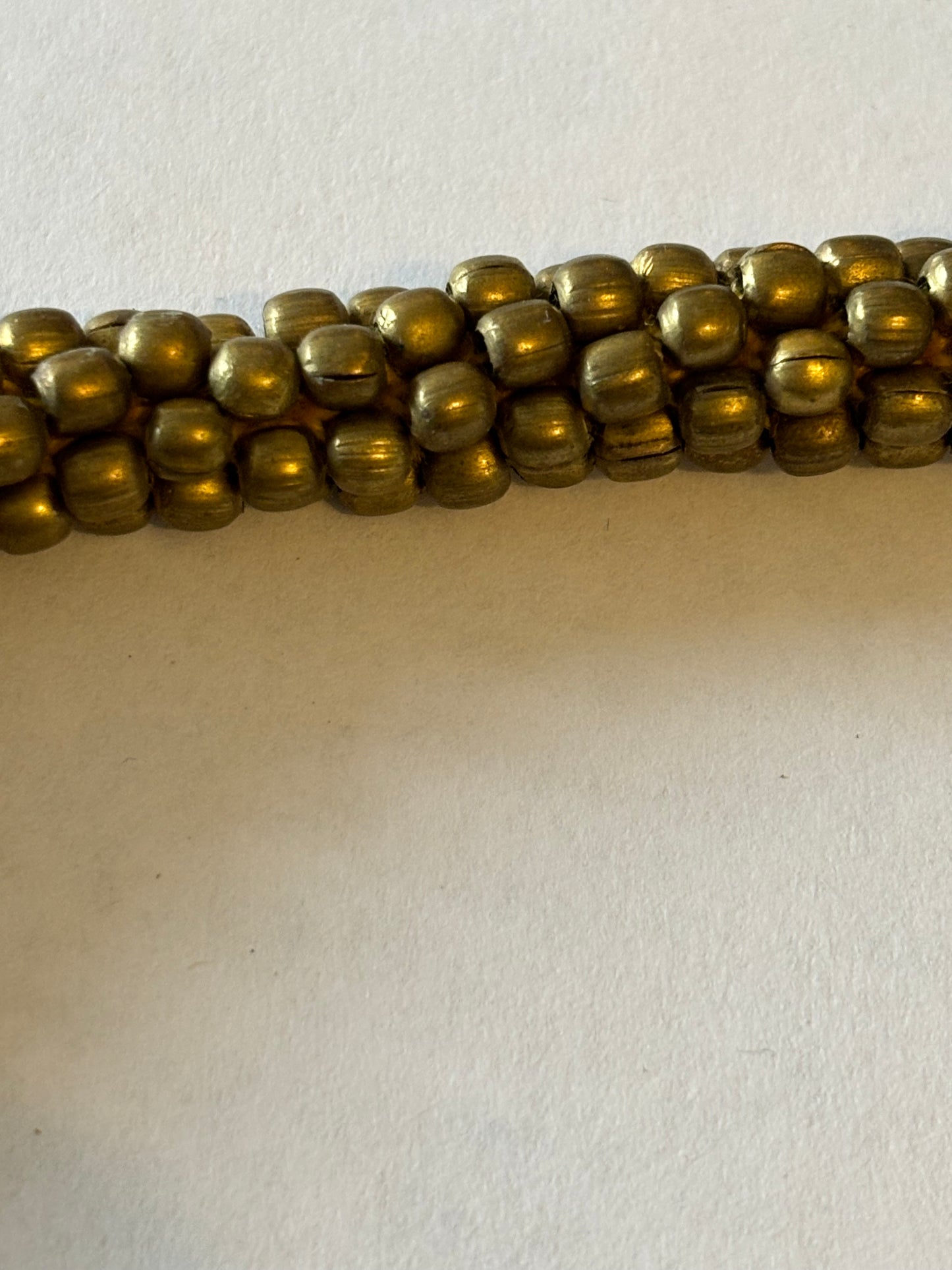 Very Long Thick Gold Tight Cluster Bead Rope Necklace