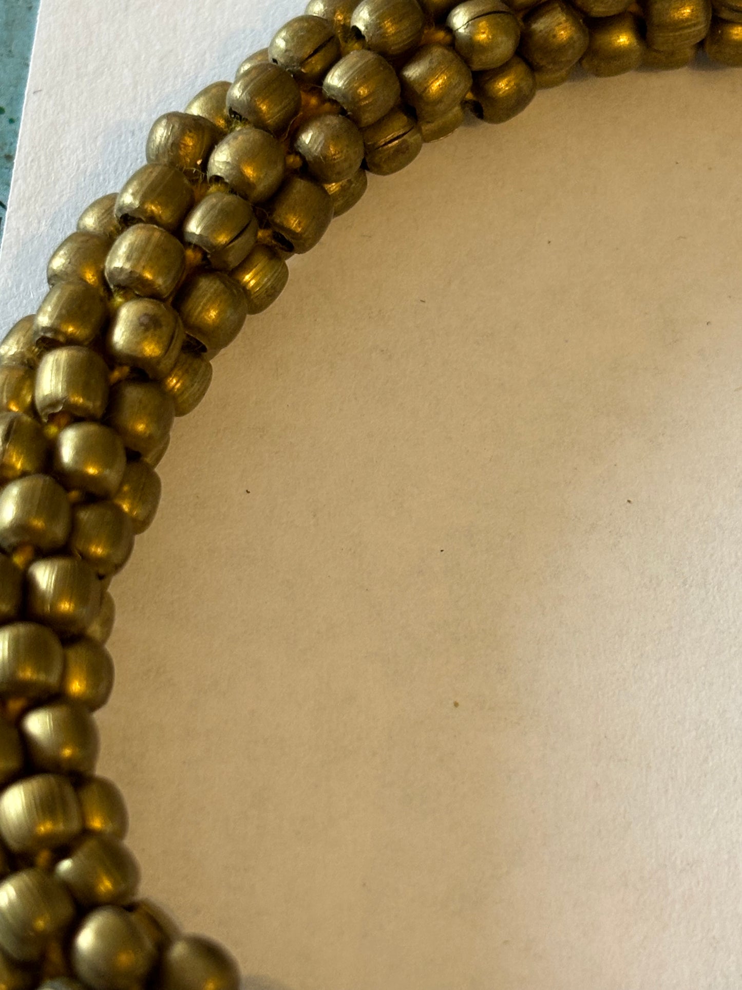 Very Long Thick Gold Tight Cluster Bead Rope Necklace