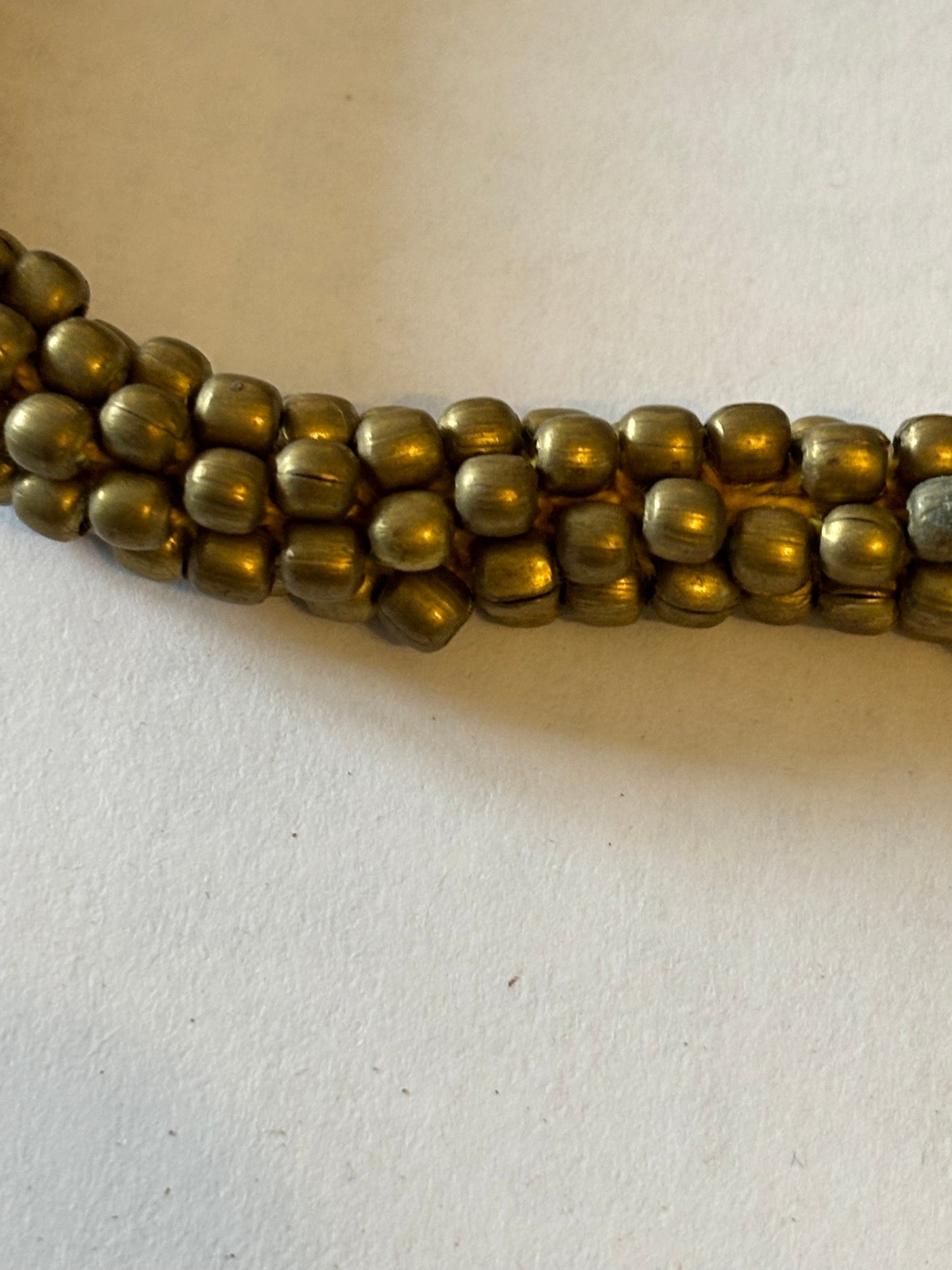 Very Long Thick Gold Tight Cluster Bead Rope Necklace