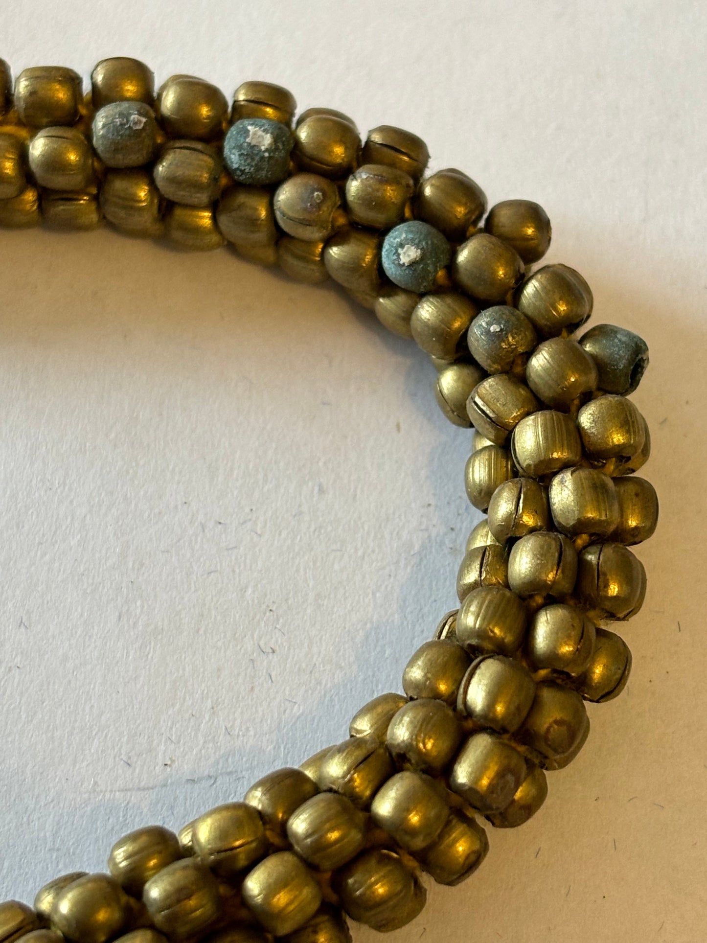 Very Long Thick Gold Tight Cluster Bead Rope Necklace