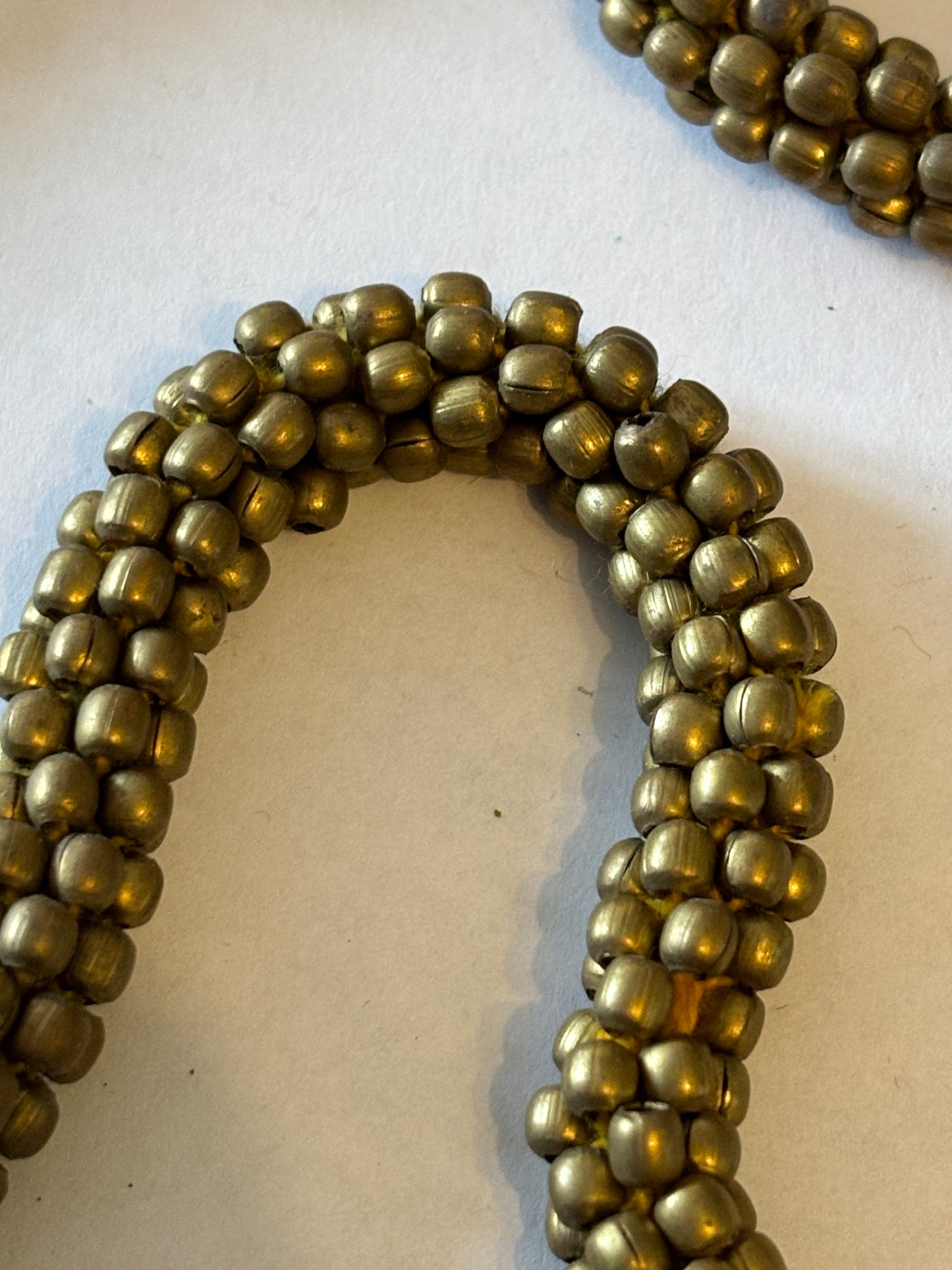 Very Long Thick Gold Tight Cluster Bead Rope Necklace