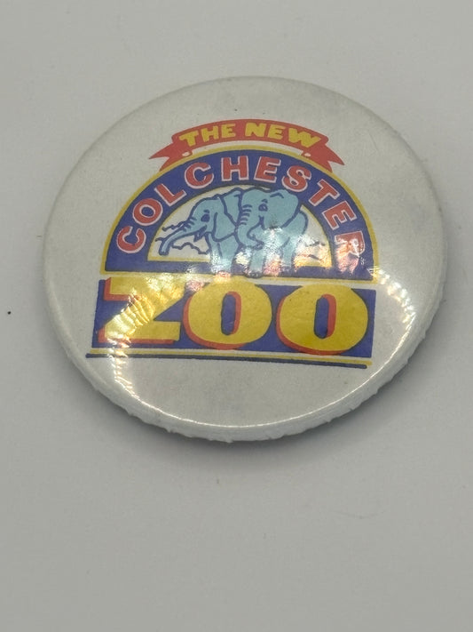 Colchester Zoo round tin badge