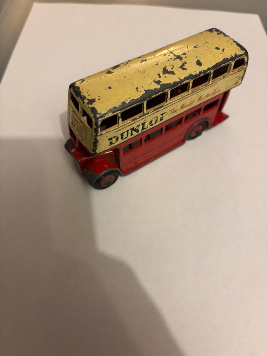 Dinky Dunlop Double Decker Bus - Playworn