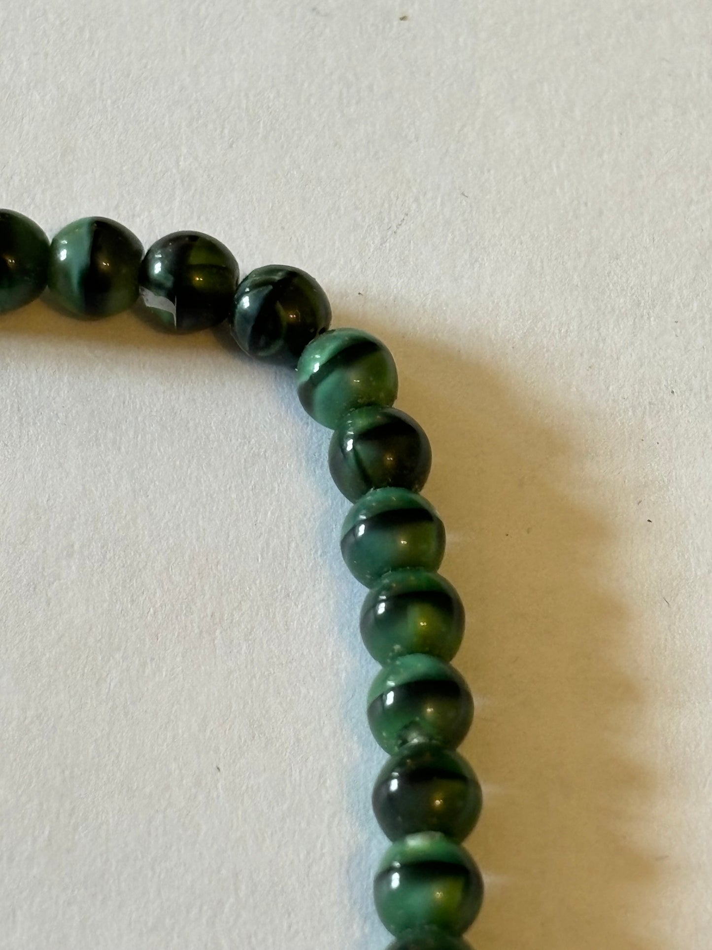 Marbled Green Bead Necklace