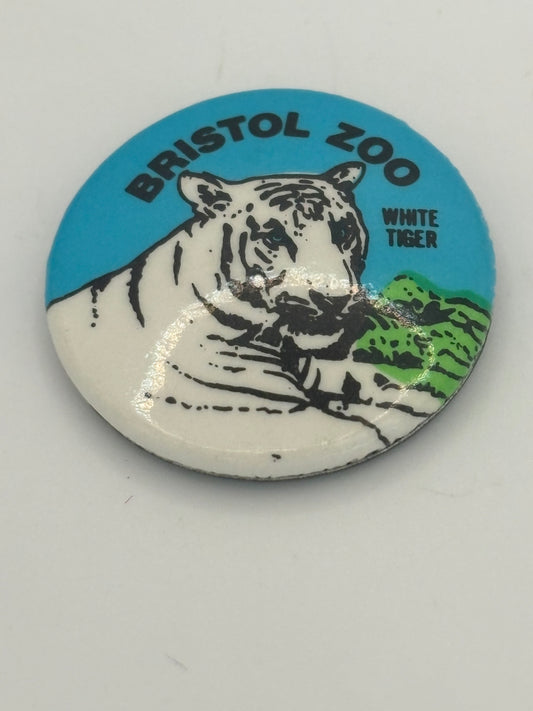 Bristol Zoo - White Tiger vintage tin badge