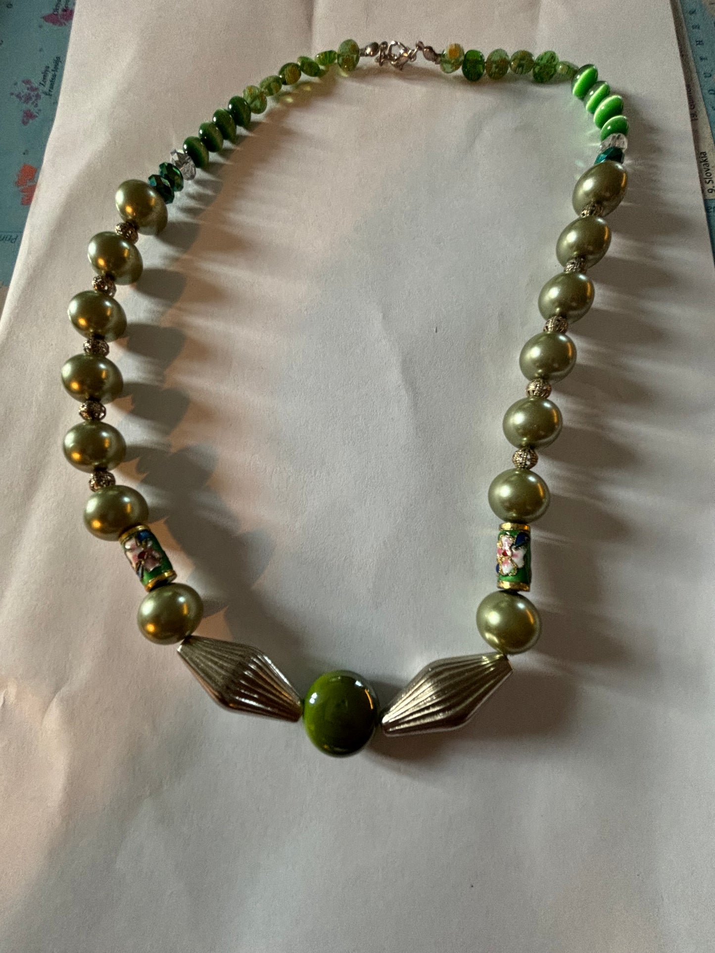 Decorative Green Bead Necklace