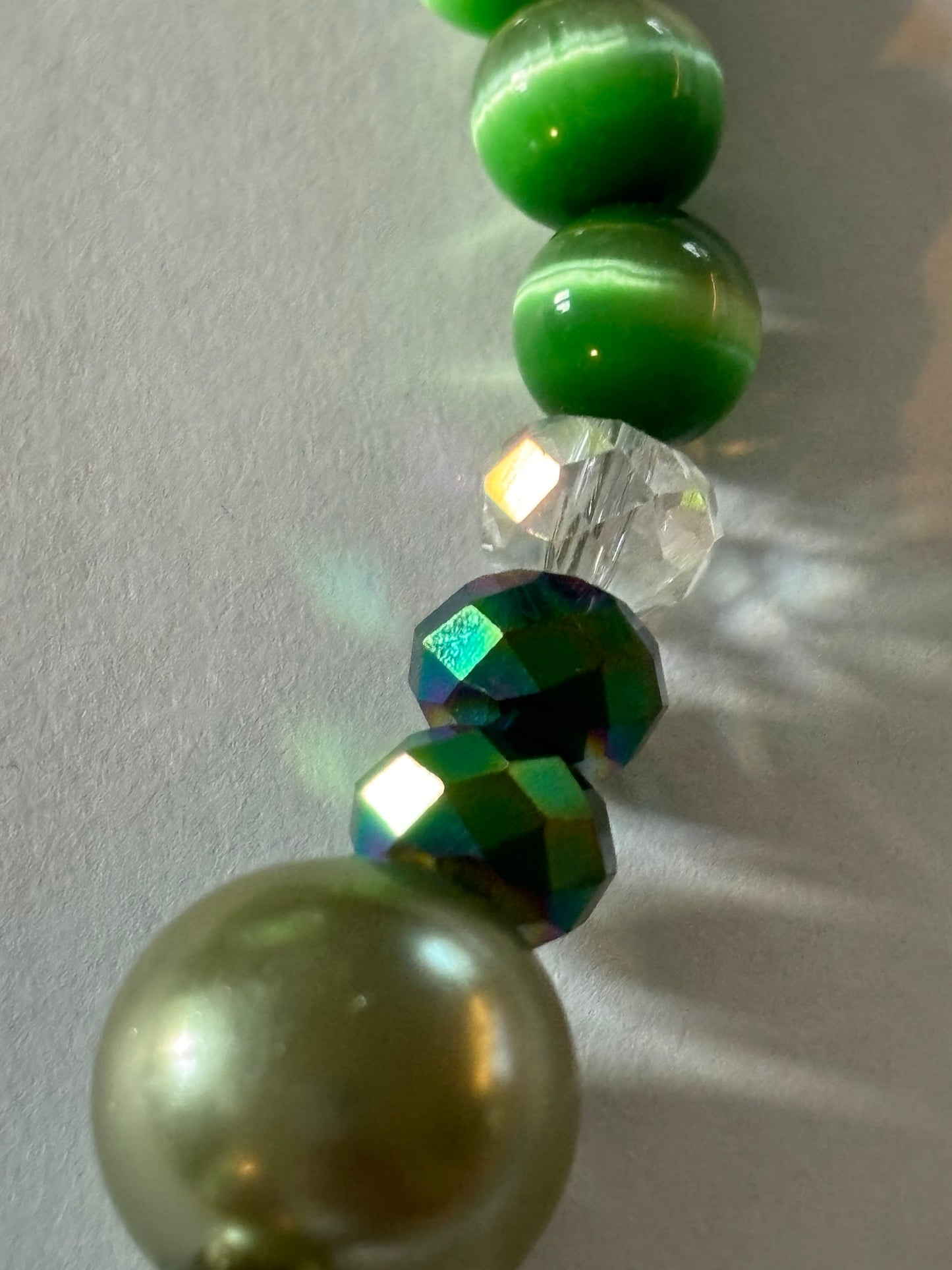 Decorative Green Bead Necklace