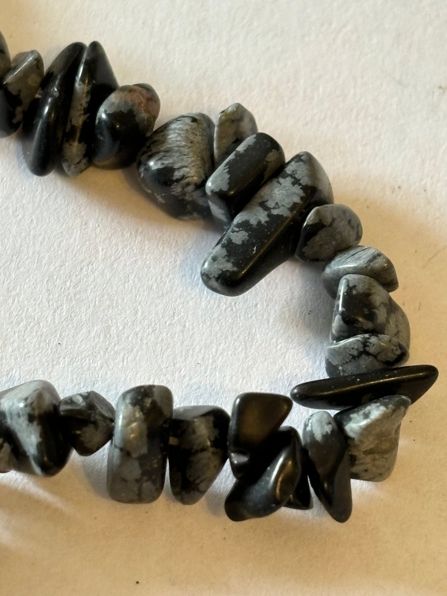 Black and grey uneven rocky bead necklace