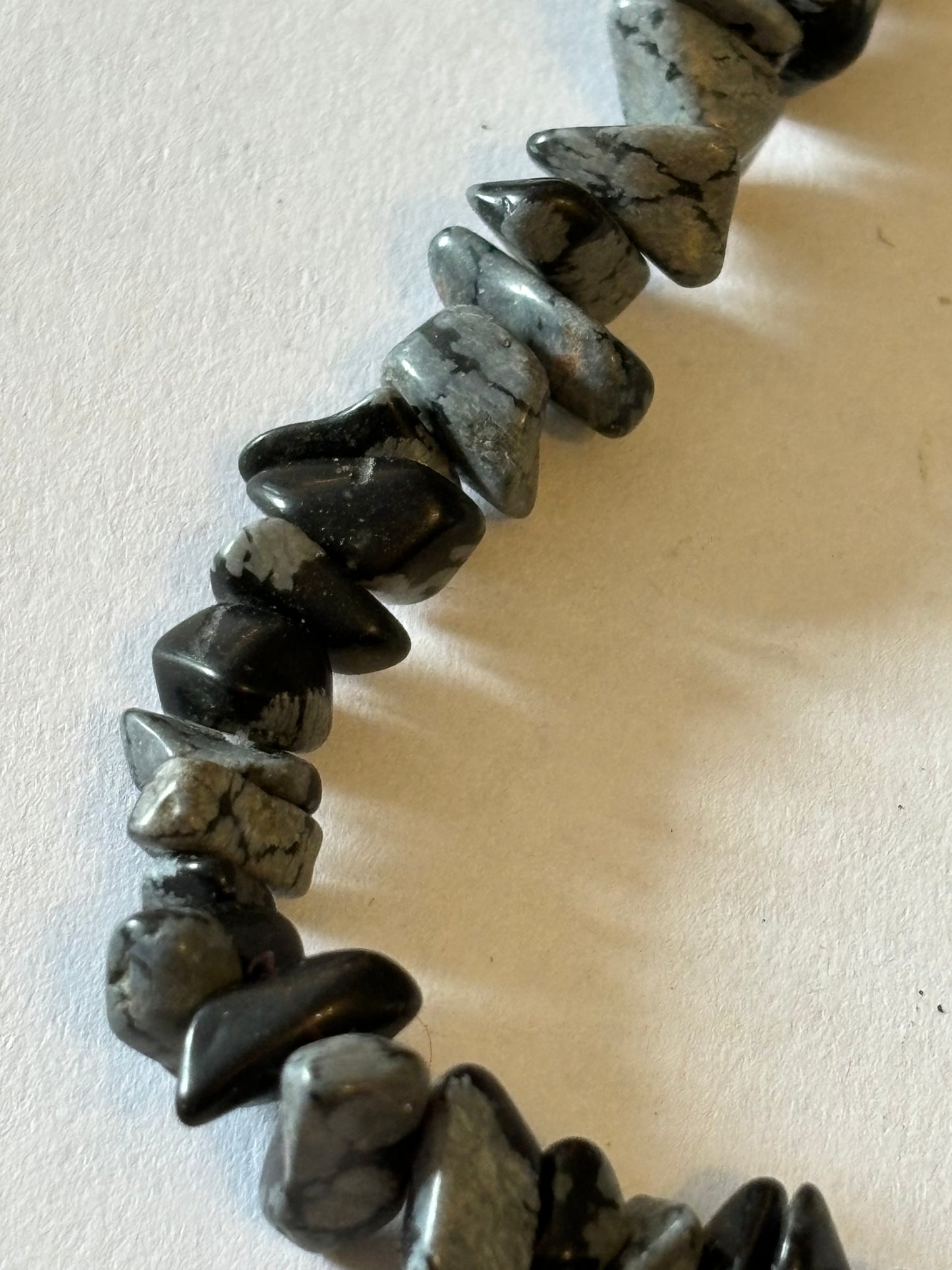 Black and grey uneven rocky bead necklace