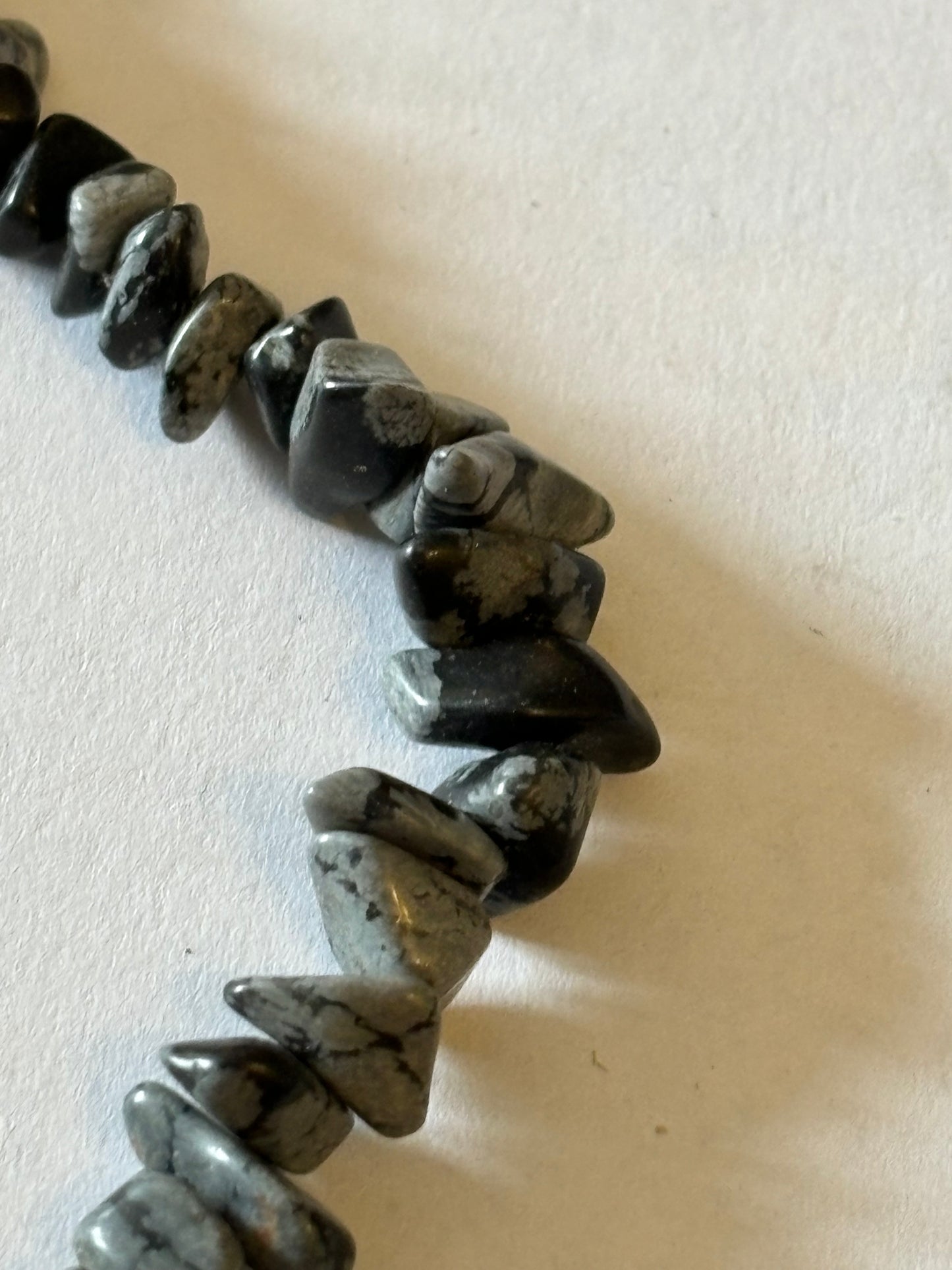 Black and grey uneven rocky bead necklace