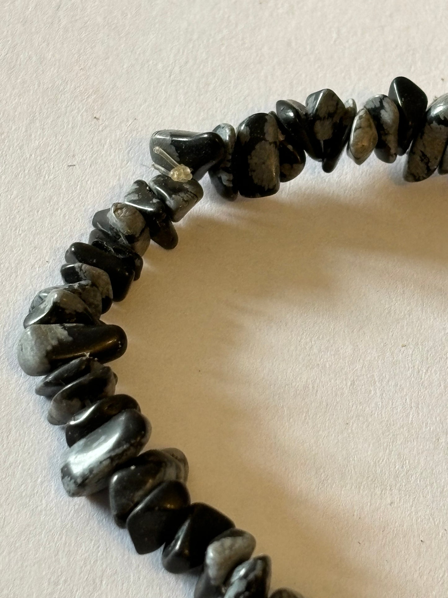 Black and grey uneven rocky bead necklace