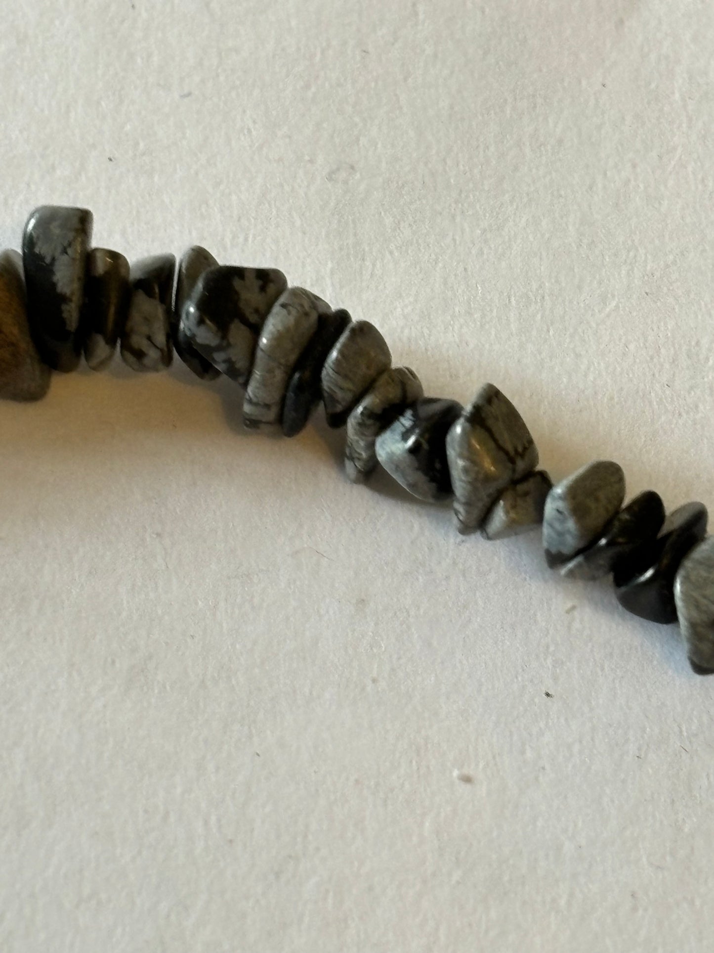 Black and grey uneven rocky bead necklace