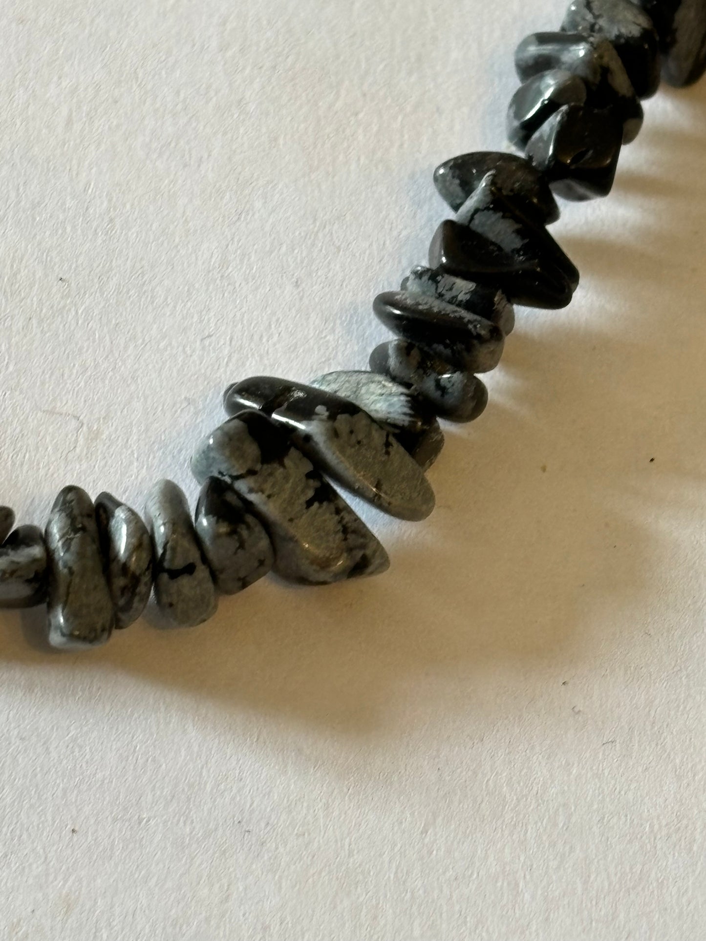 Black and grey uneven rocky bead necklace