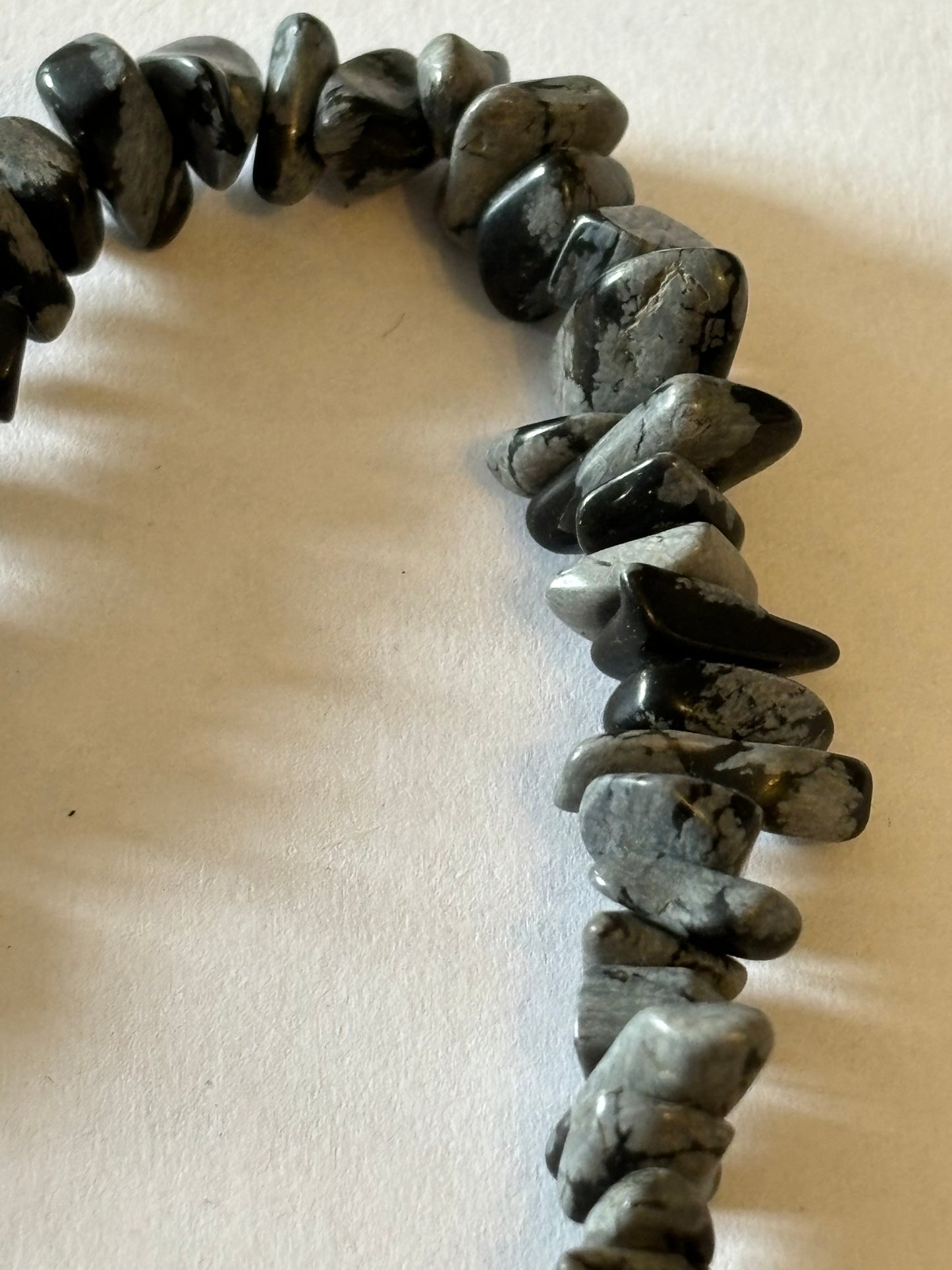 Black and grey uneven rocky bead necklace