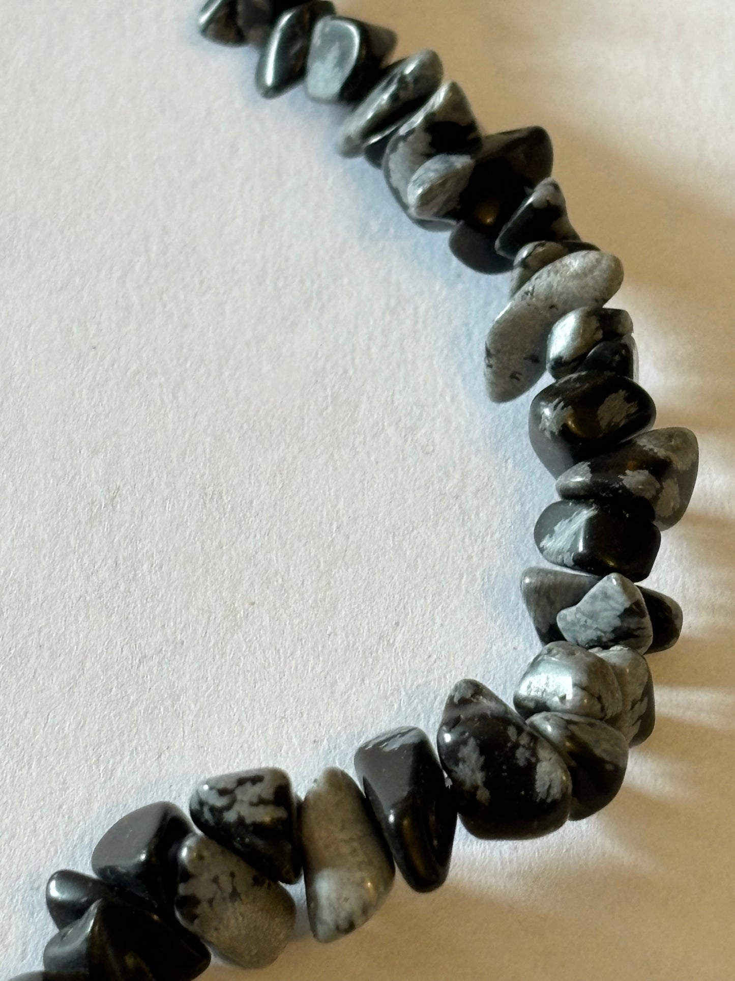 Black and grey uneven rocky bead necklace