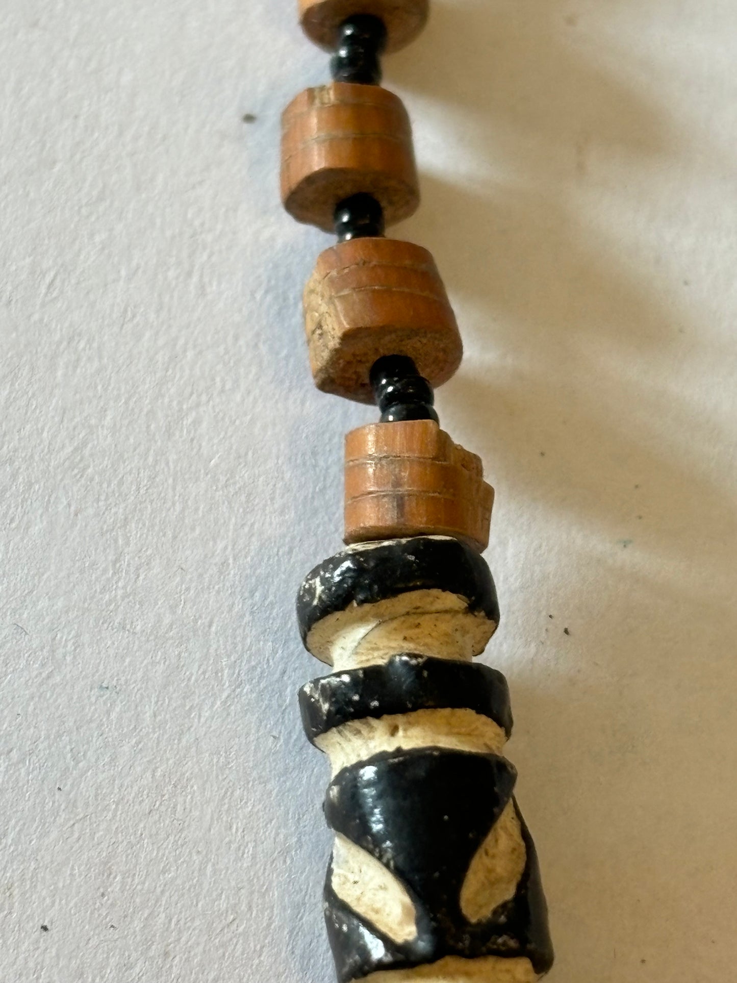 Wooden Bead Necklace with African Safari Animal Pendants