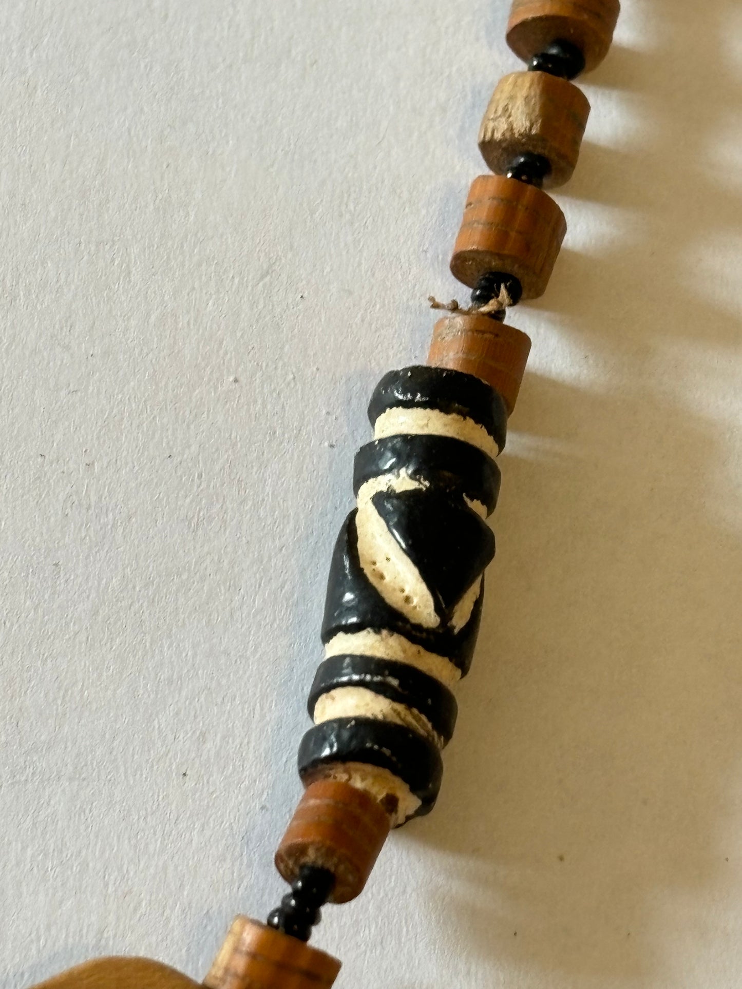 Wooden Bead Necklace with African Safari Animal Pendants