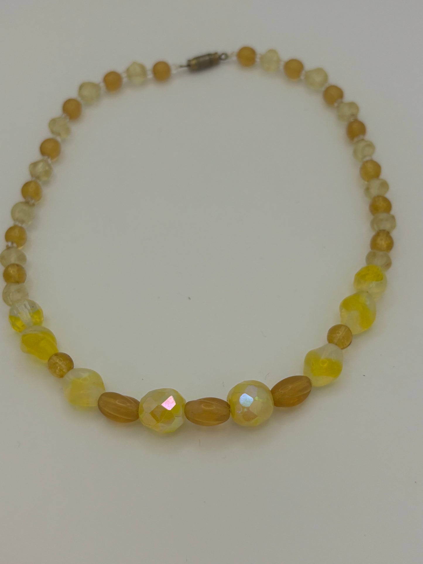 Smokey Yellow Bead Necklace