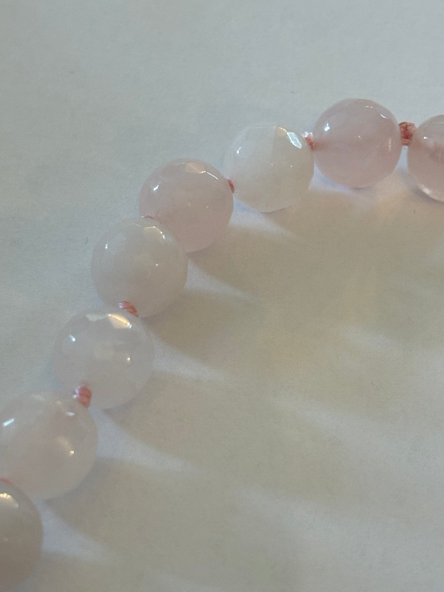 Cloudy pink necklace with silver magnet clasp