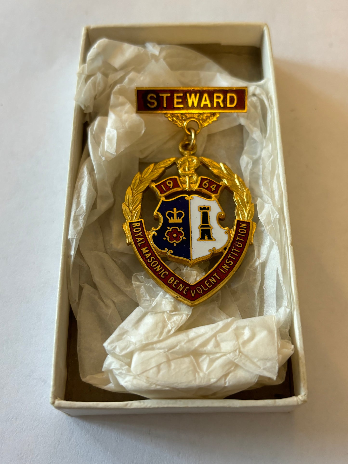 Royal Masonic Benevolent Institution - 1964 Stewards medal