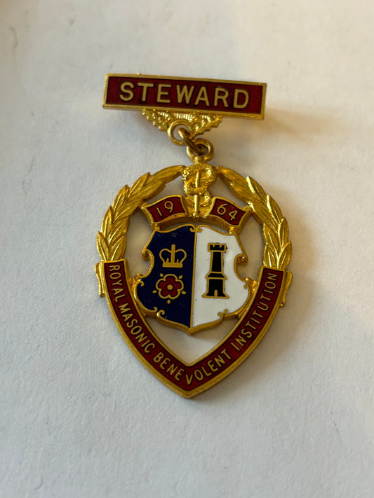 Boxed Masonic Stewards Medal - Gaunt London - 1964