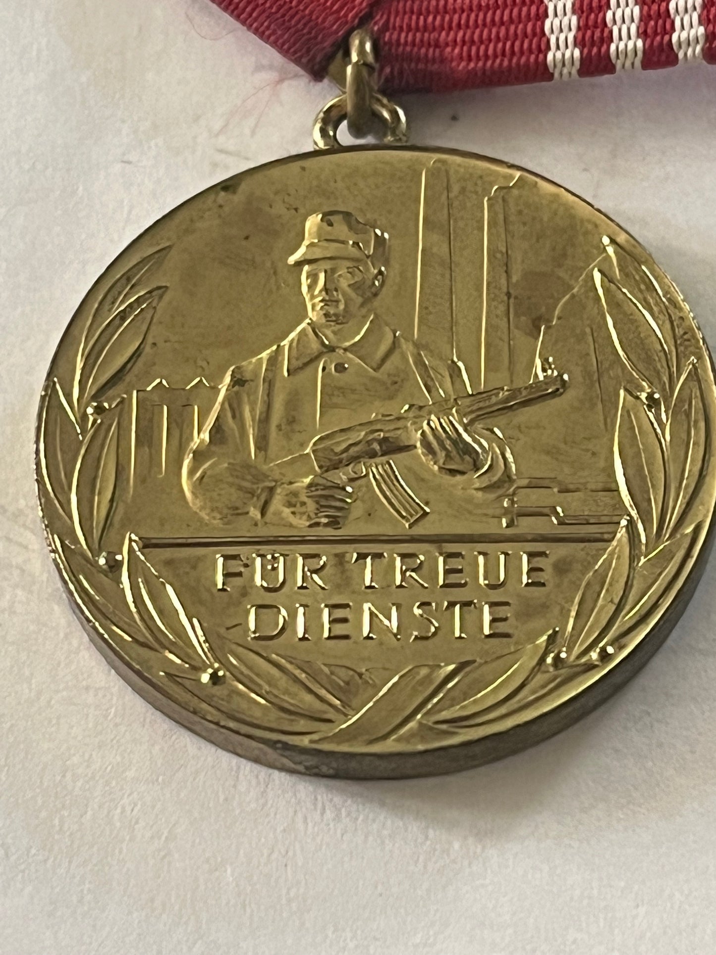 DDR East Germany faithful service gold medal