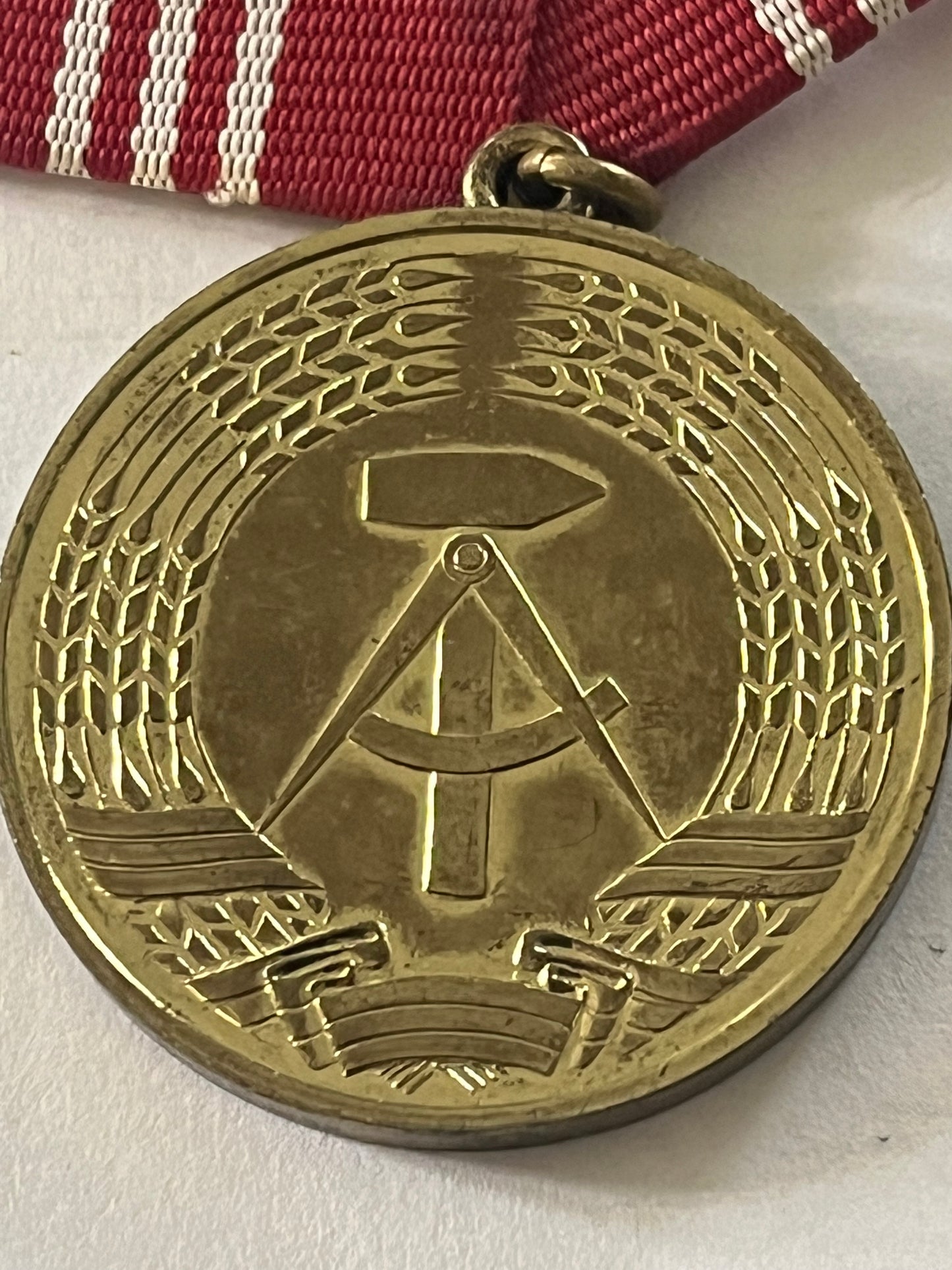 DDR East Germany faithful service gold medal