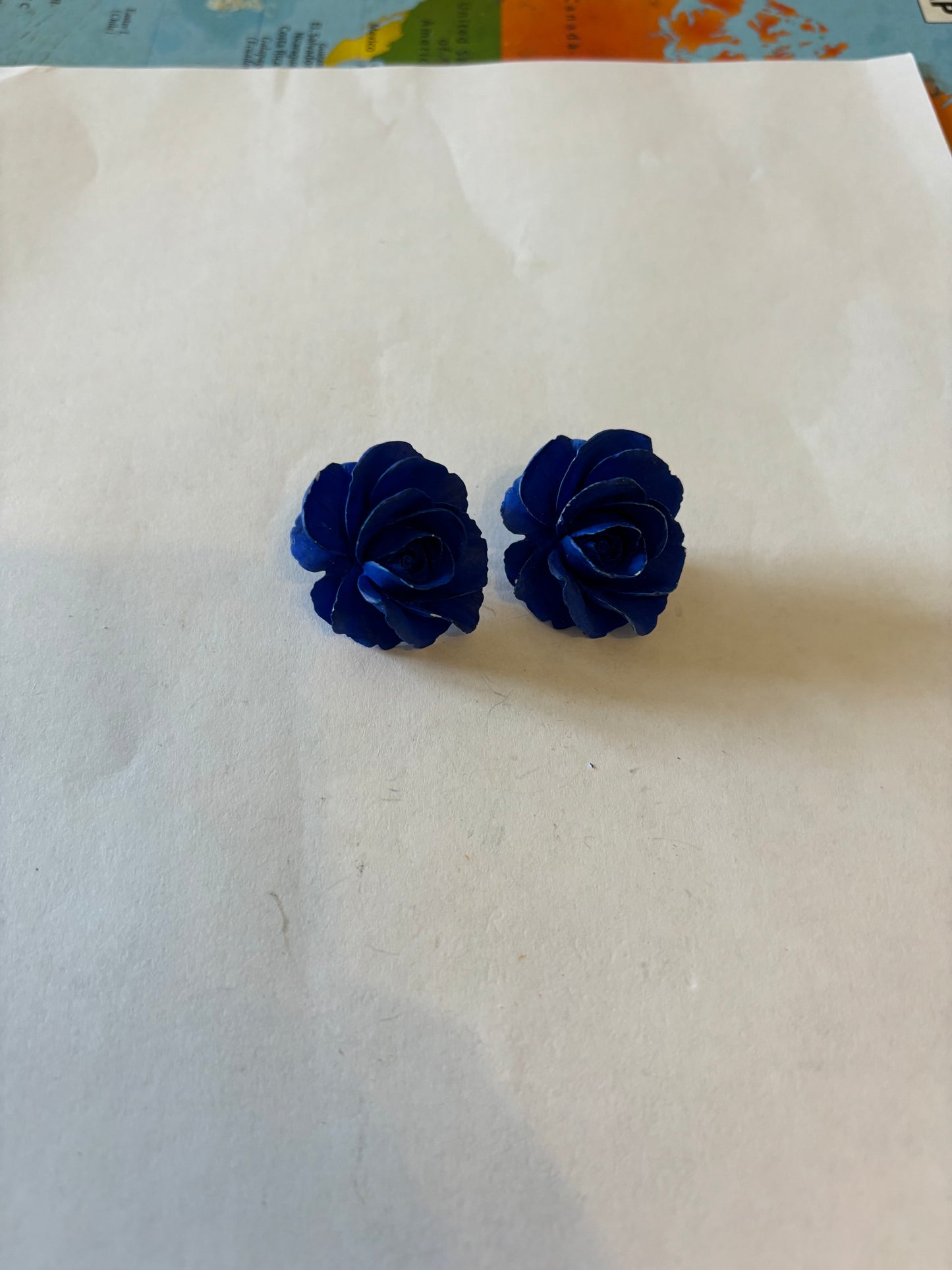 Royal Blue Flower Earrings