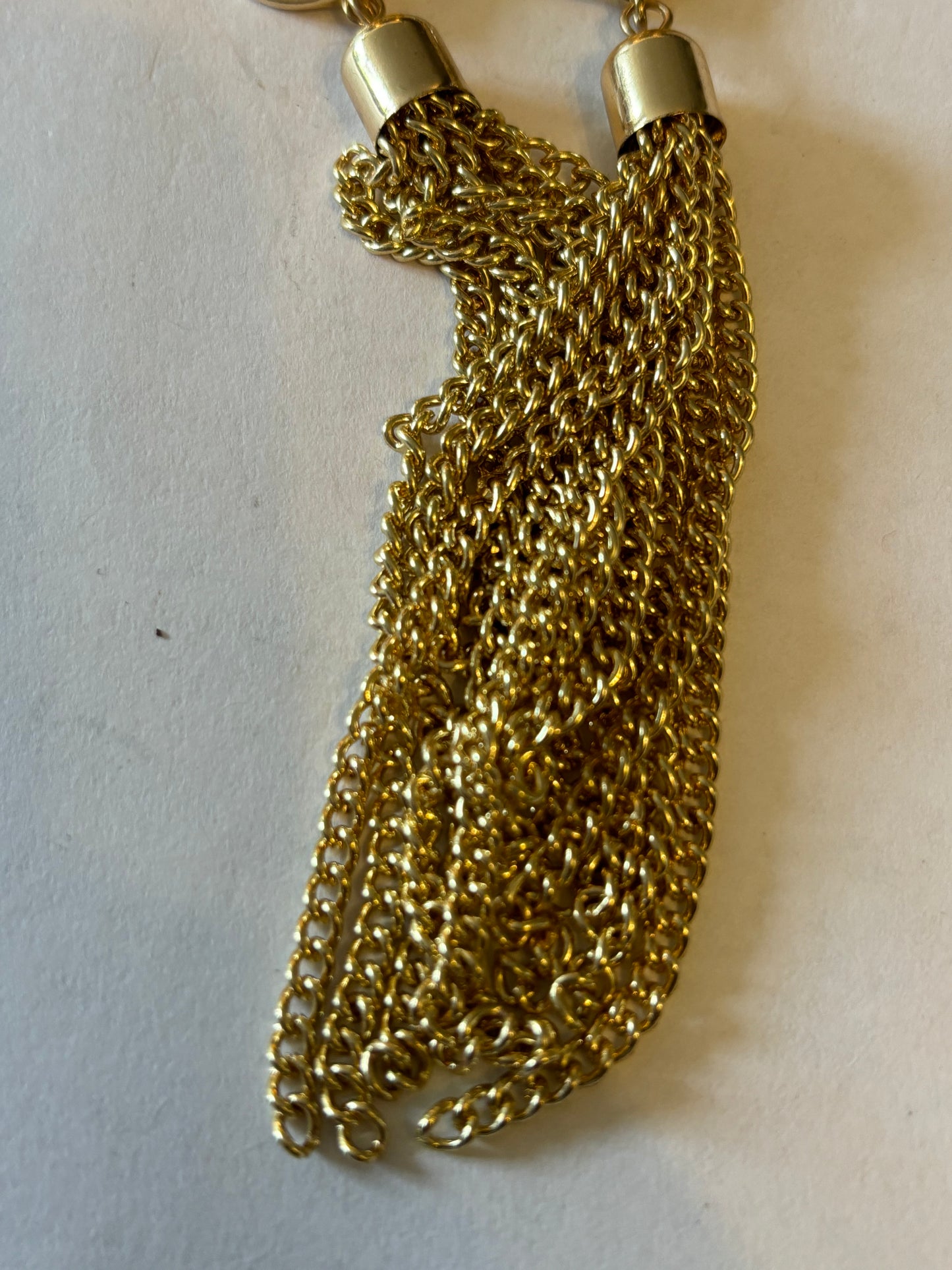 Long gold thick rope necklace with tassle