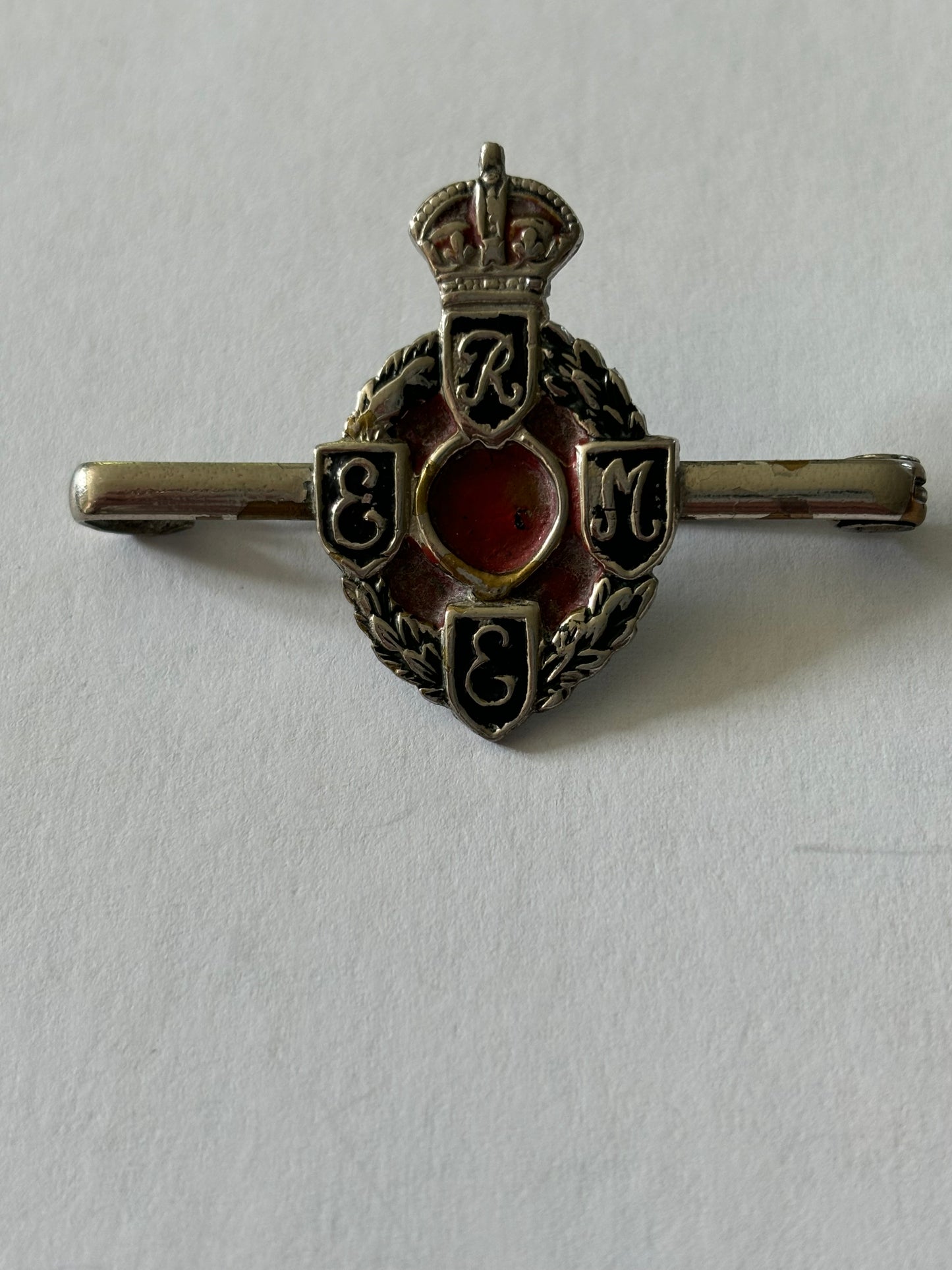 REME Silver & Enamel Sweetheart Brooch